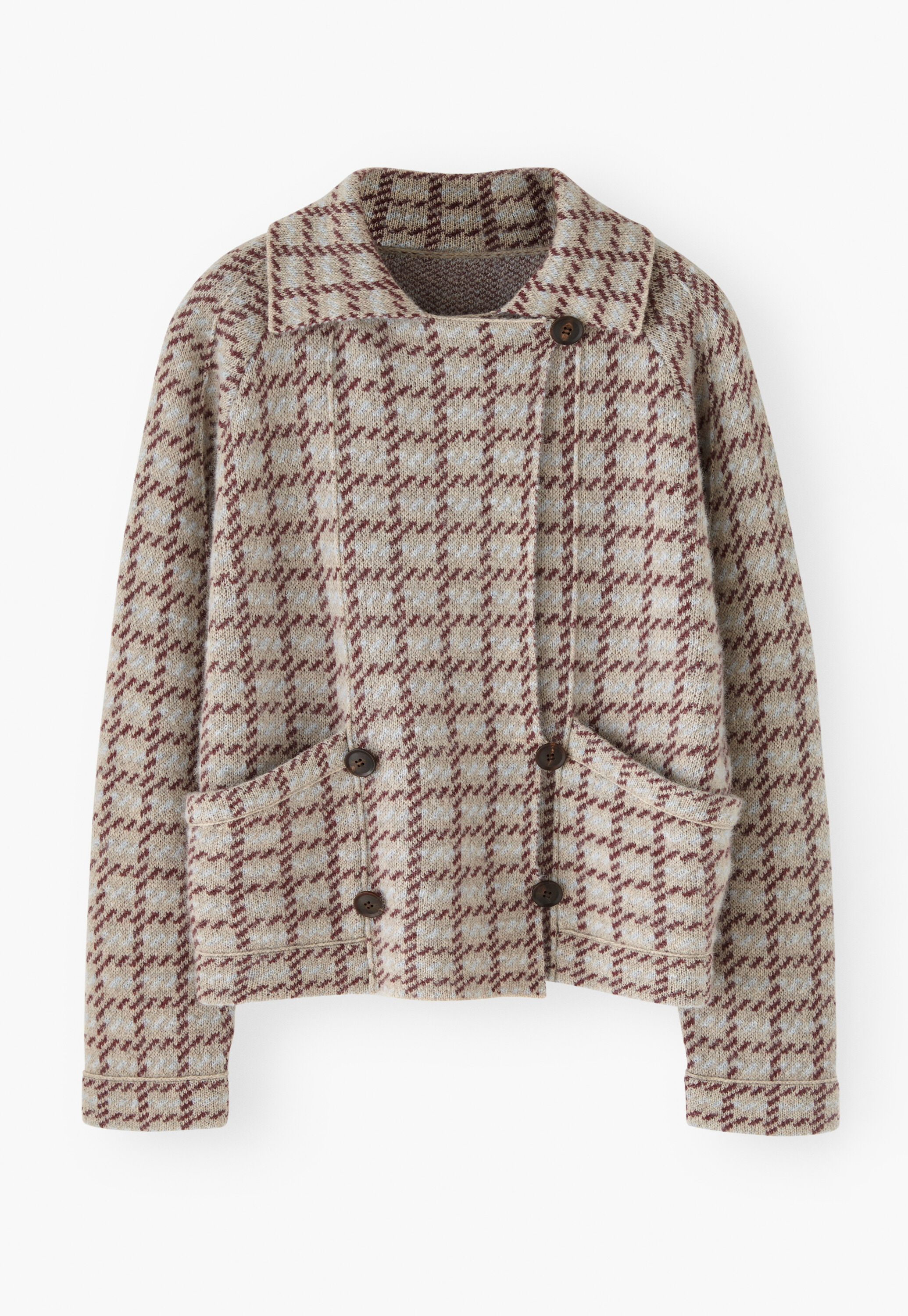 Knitted checked jacket