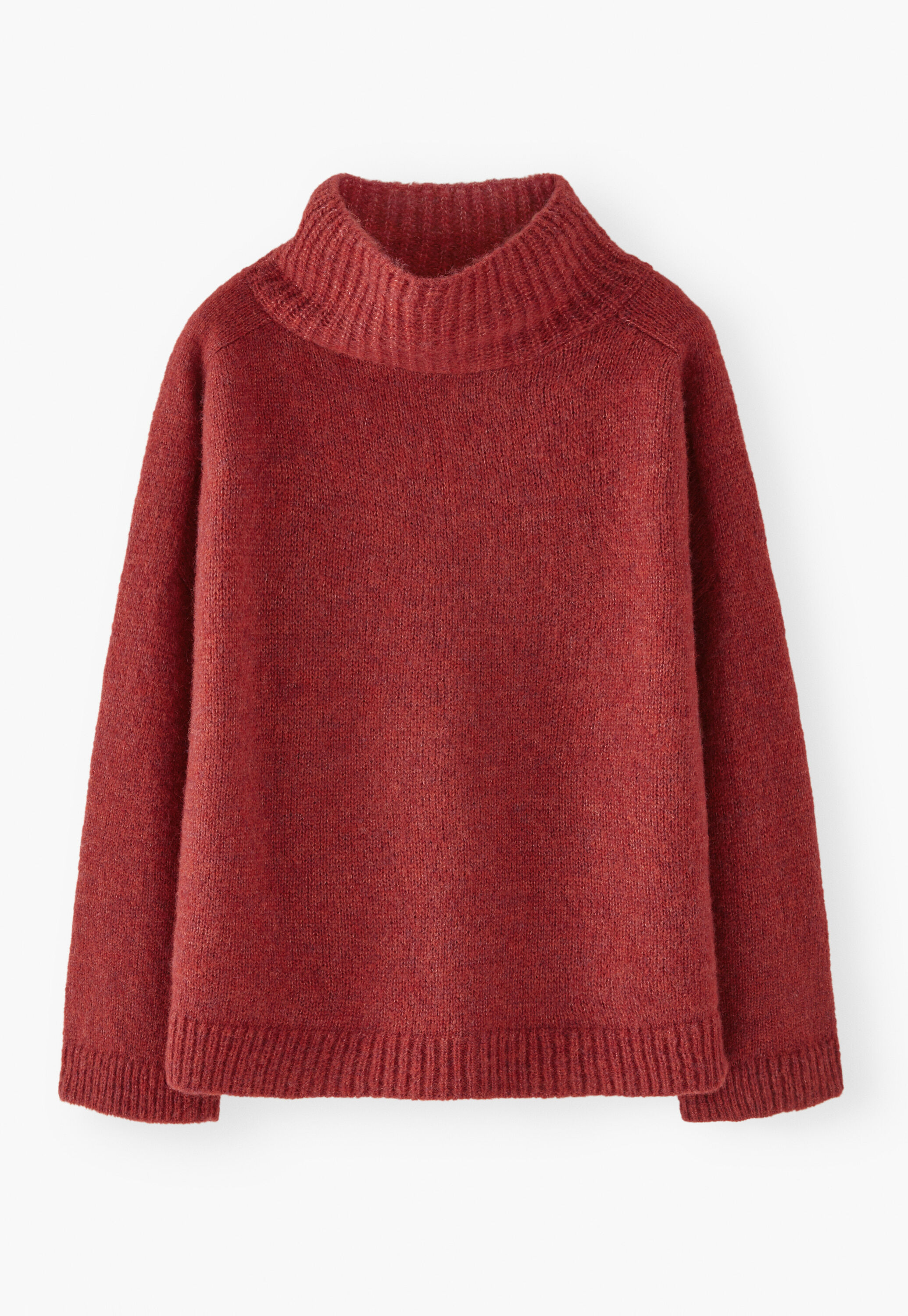 High-neck sweater, Red flame, large