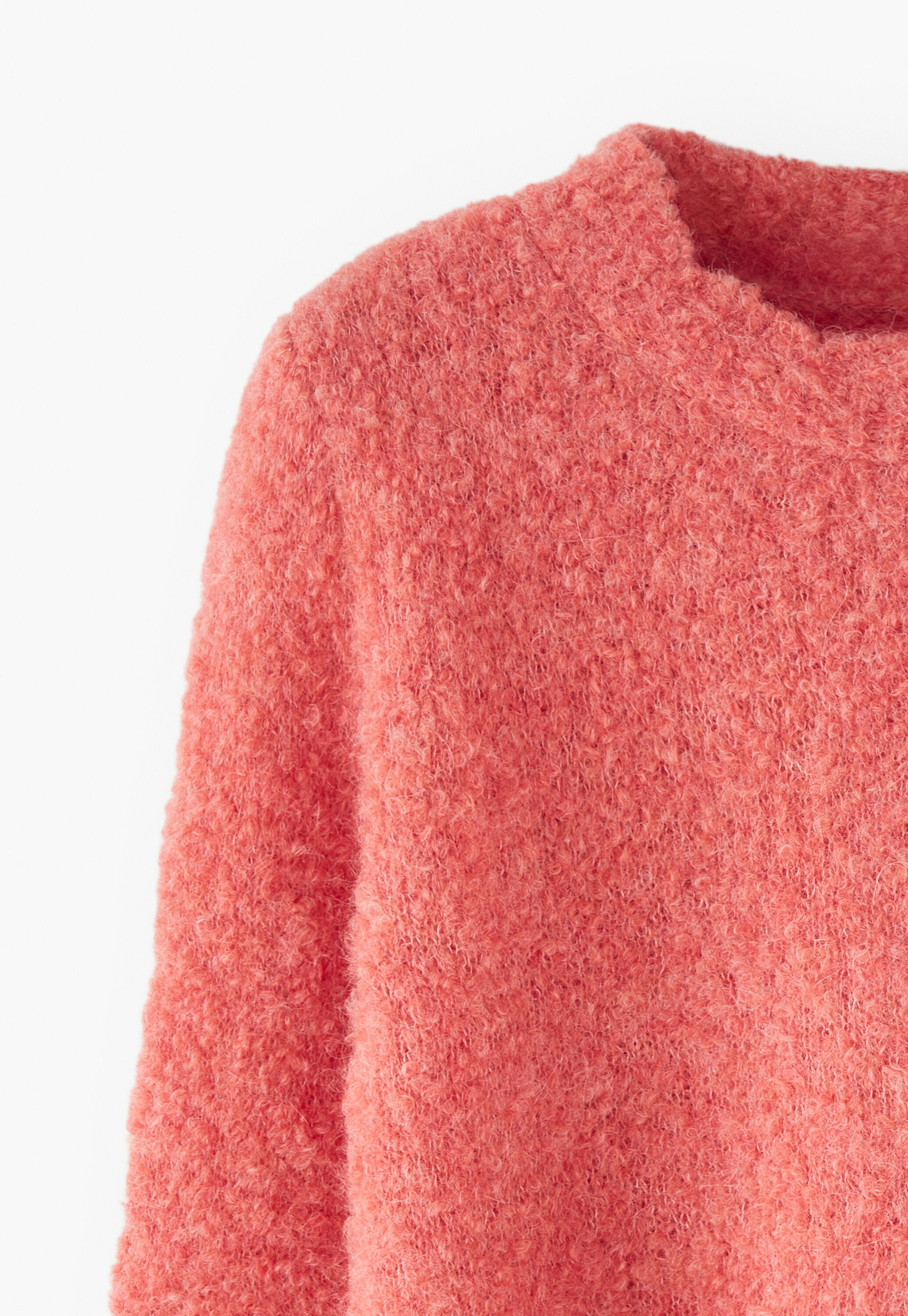 Boucl&eacute; round-neck sweater
