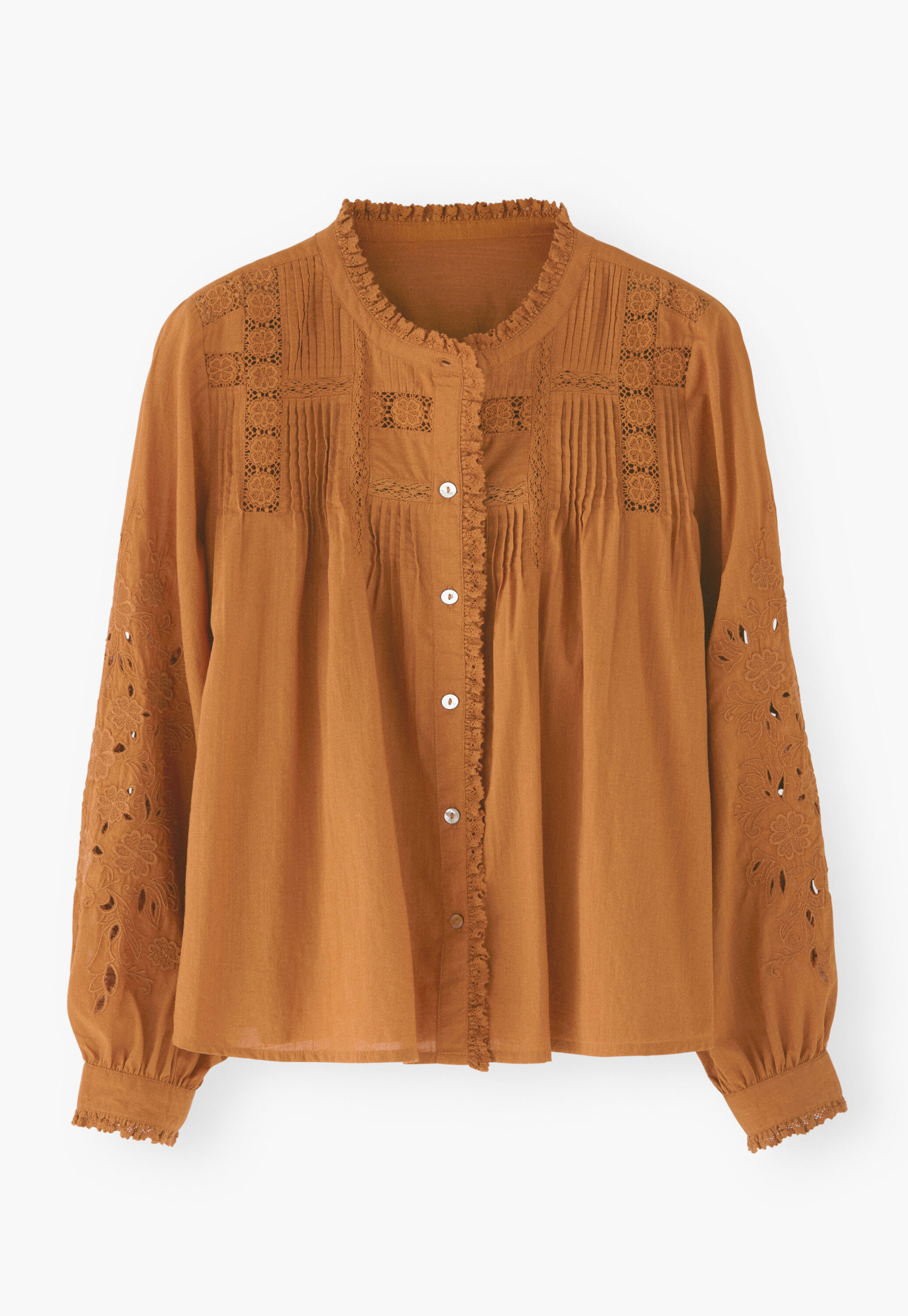 Lace pintuck blouse
