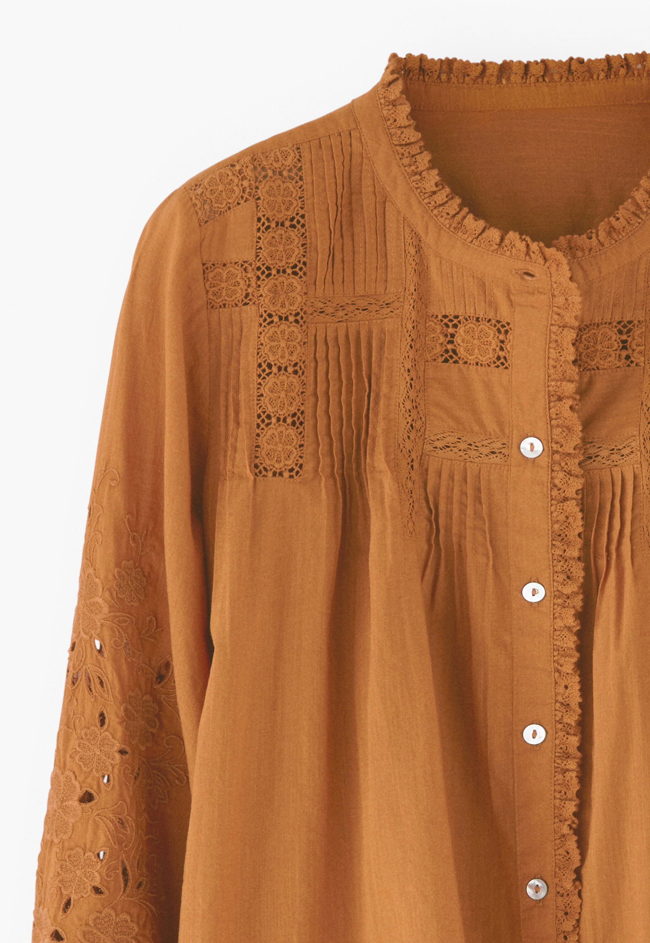 Lace pintuck blouse