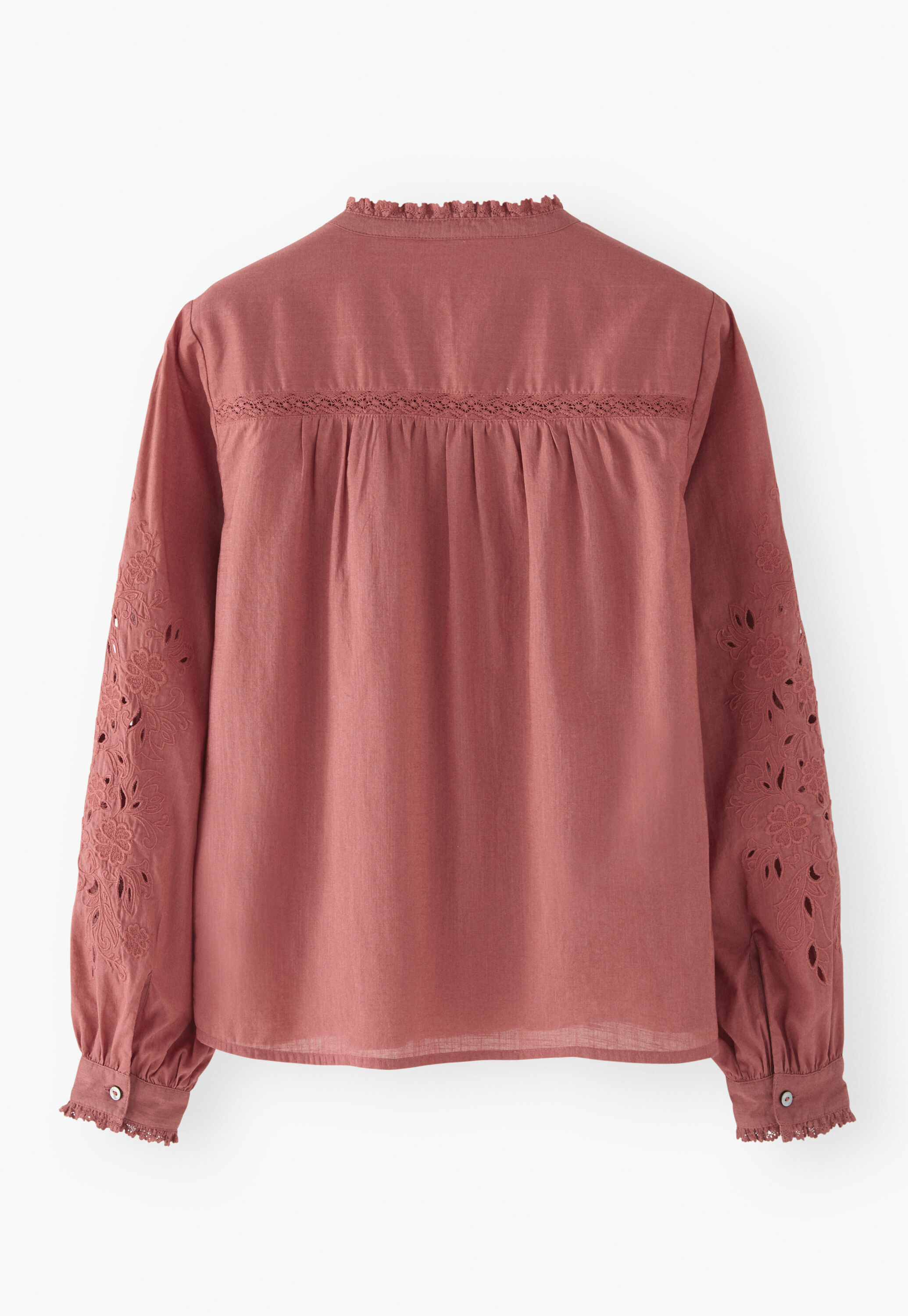 Lace pintuck blouse, Pink raspberry, large