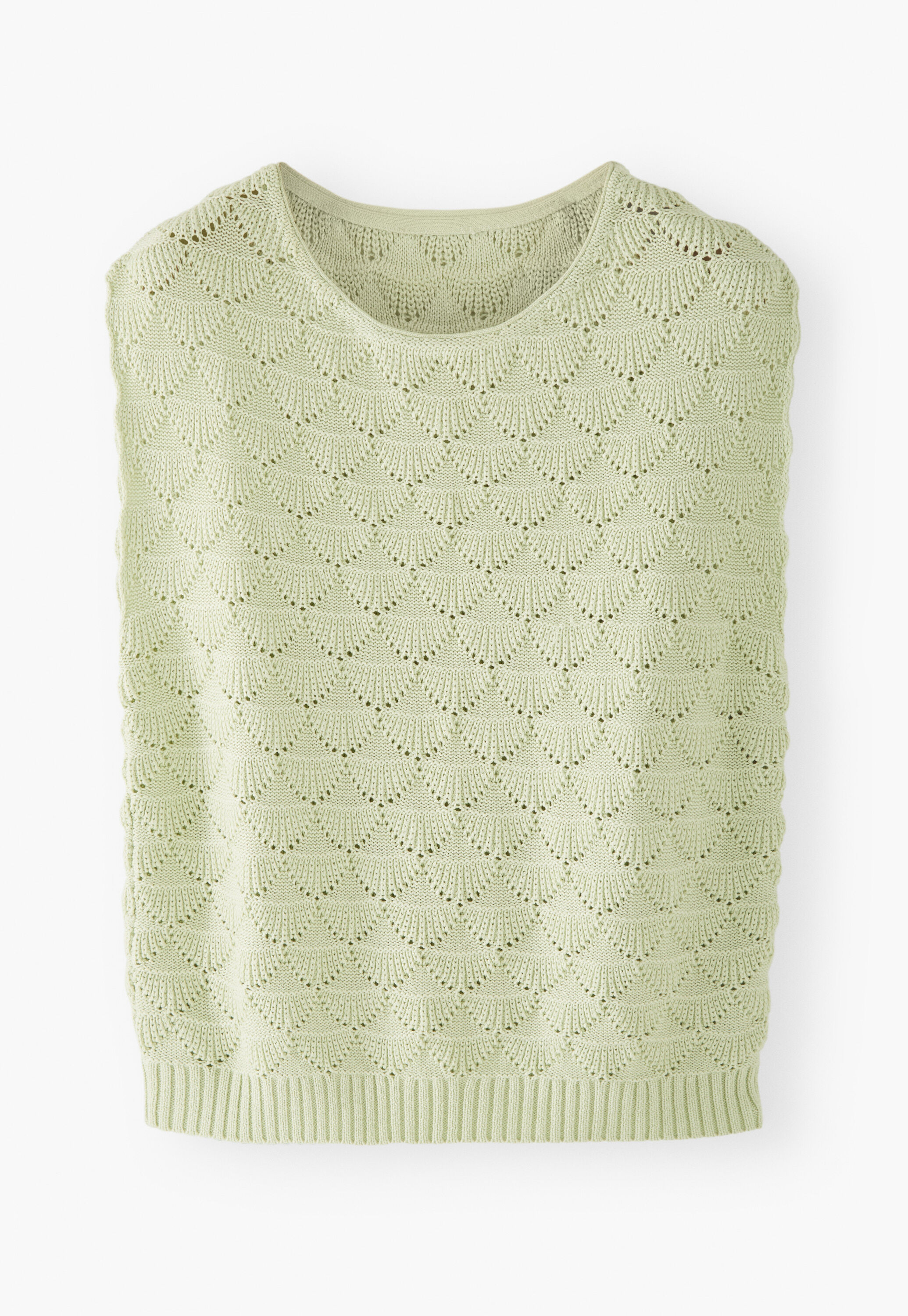 Stitch-detail sleeveless sweater
