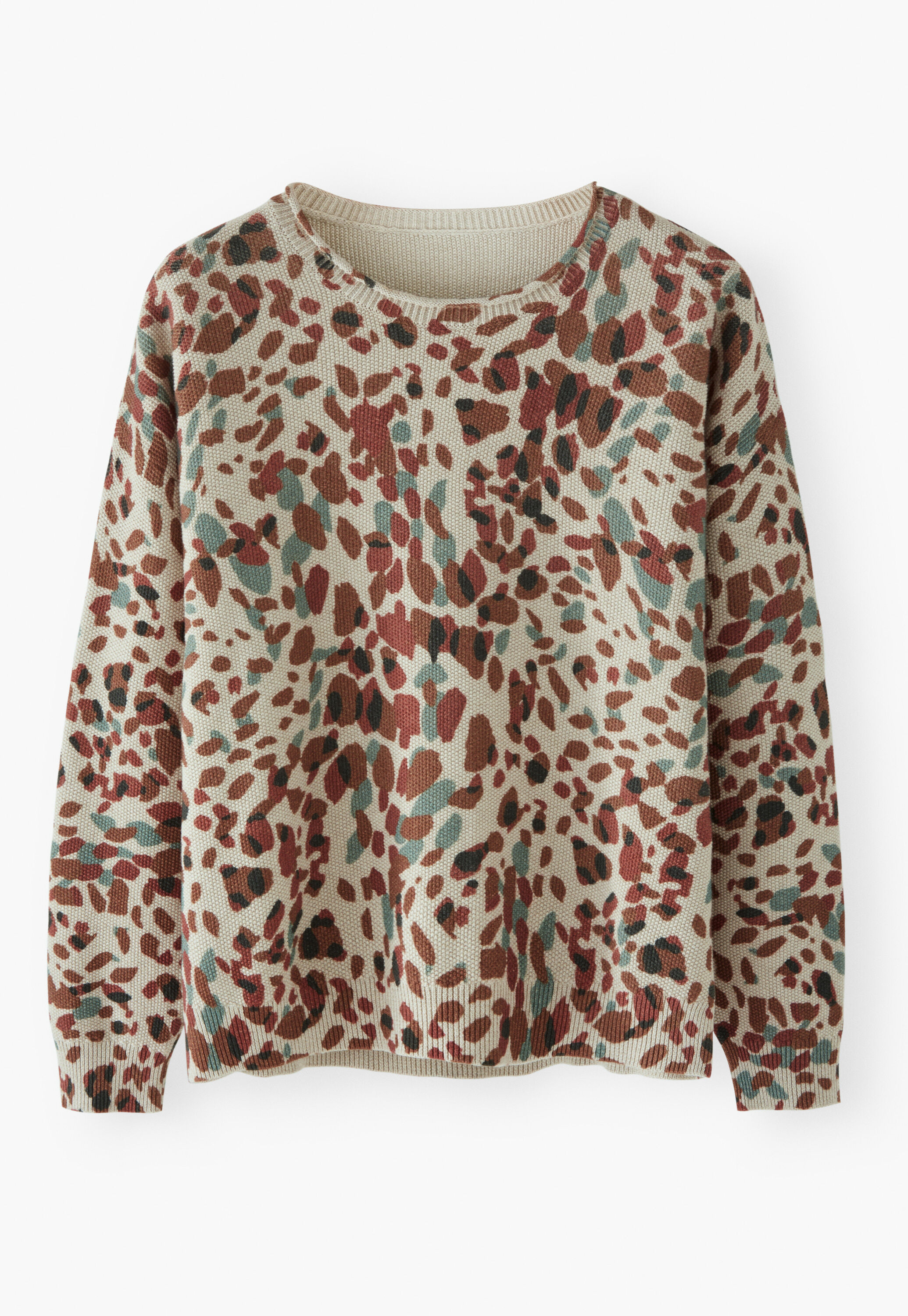Printed sweater, Stone umber, large