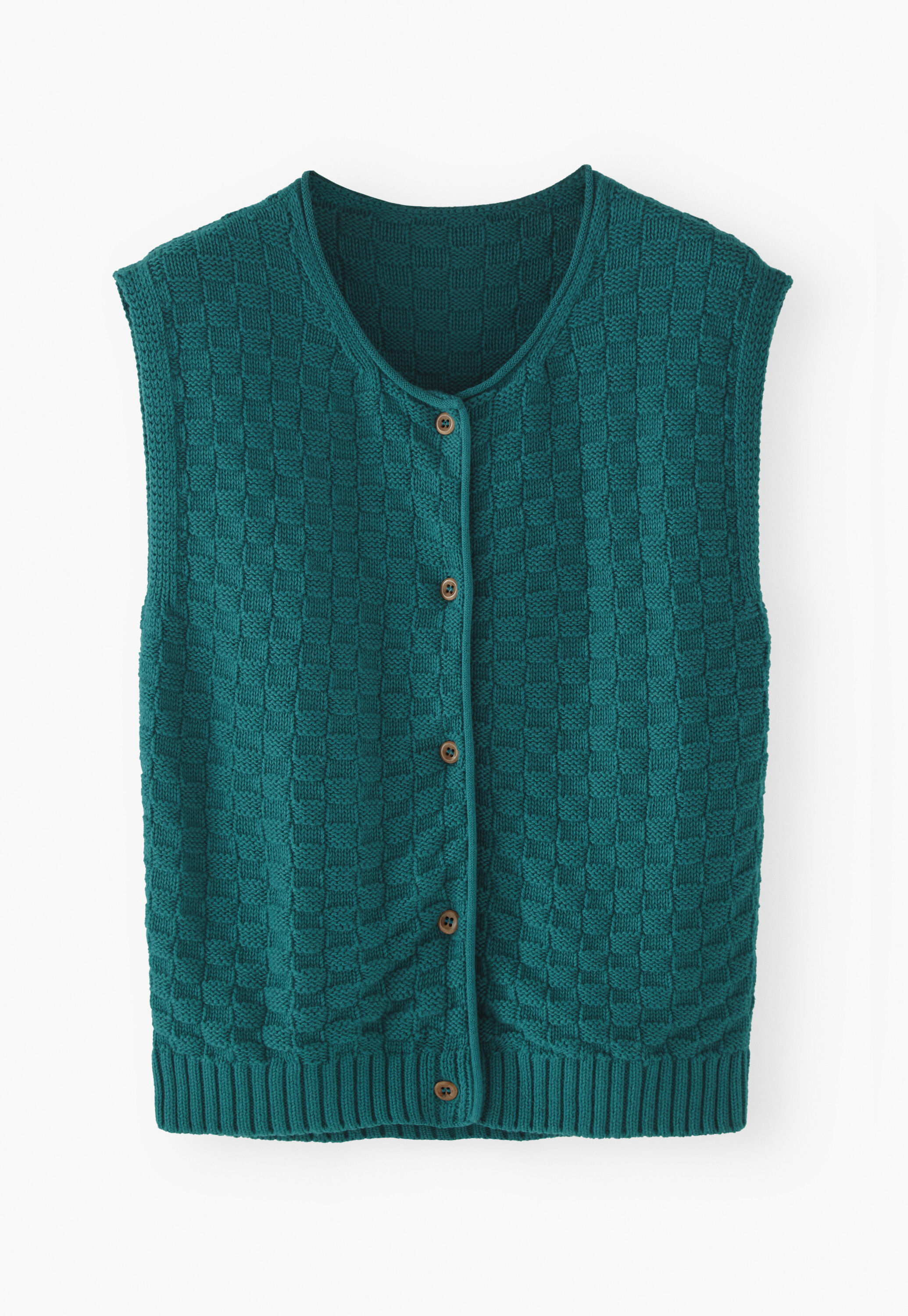 Basket-stitch sleeveless sweater