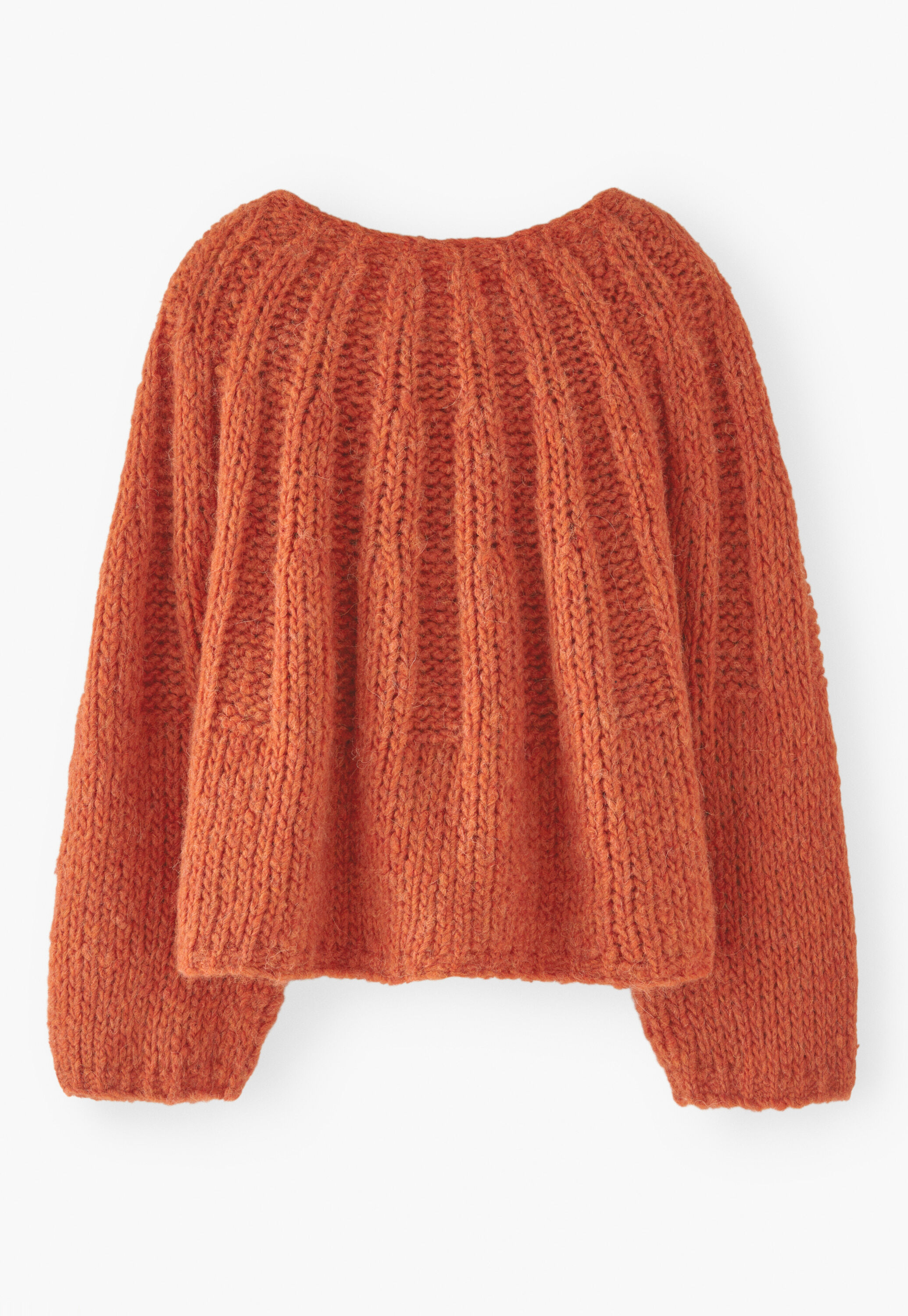 Hand-knit cardigan, Chilli orange, large