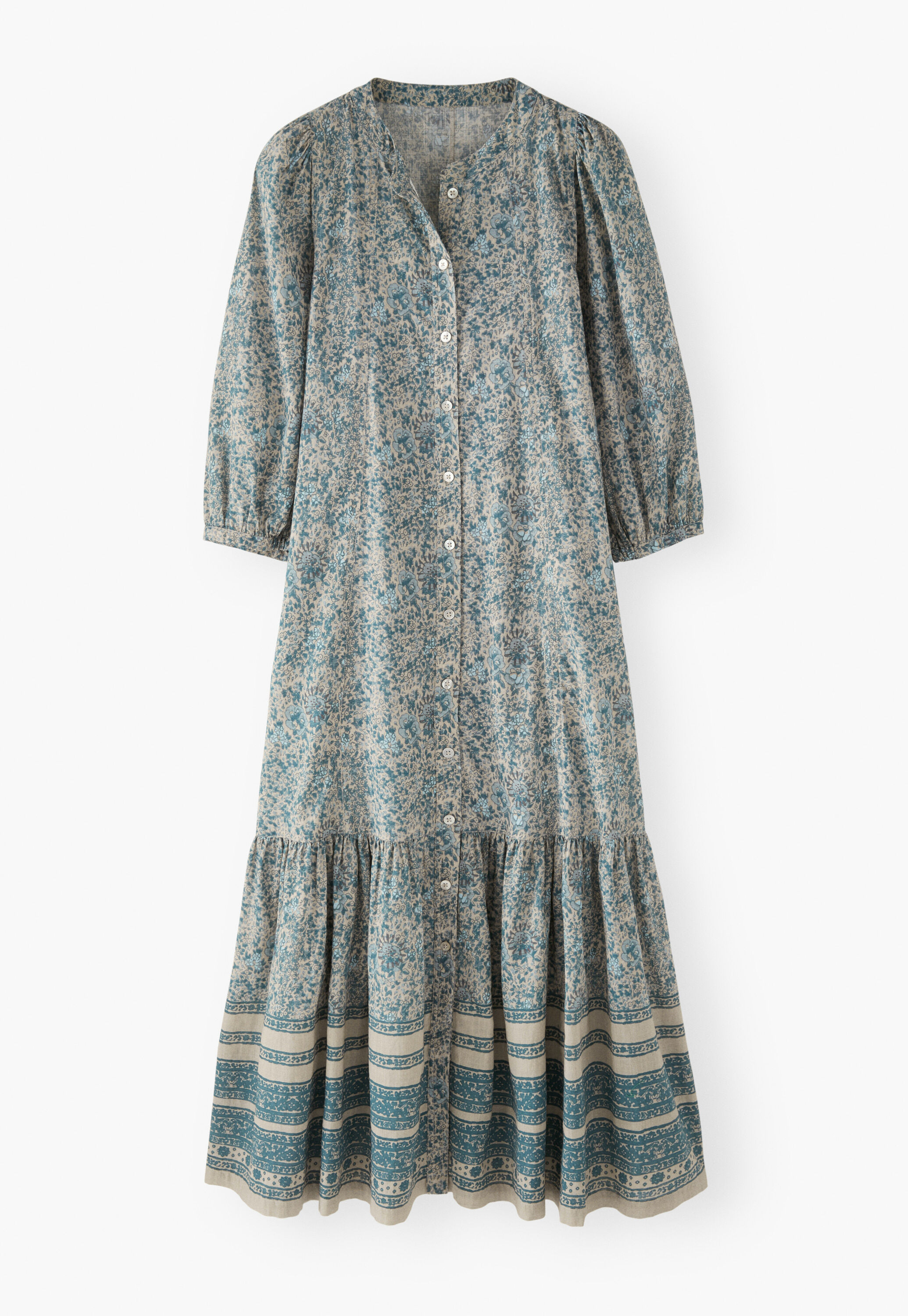 Boho border-placement dress