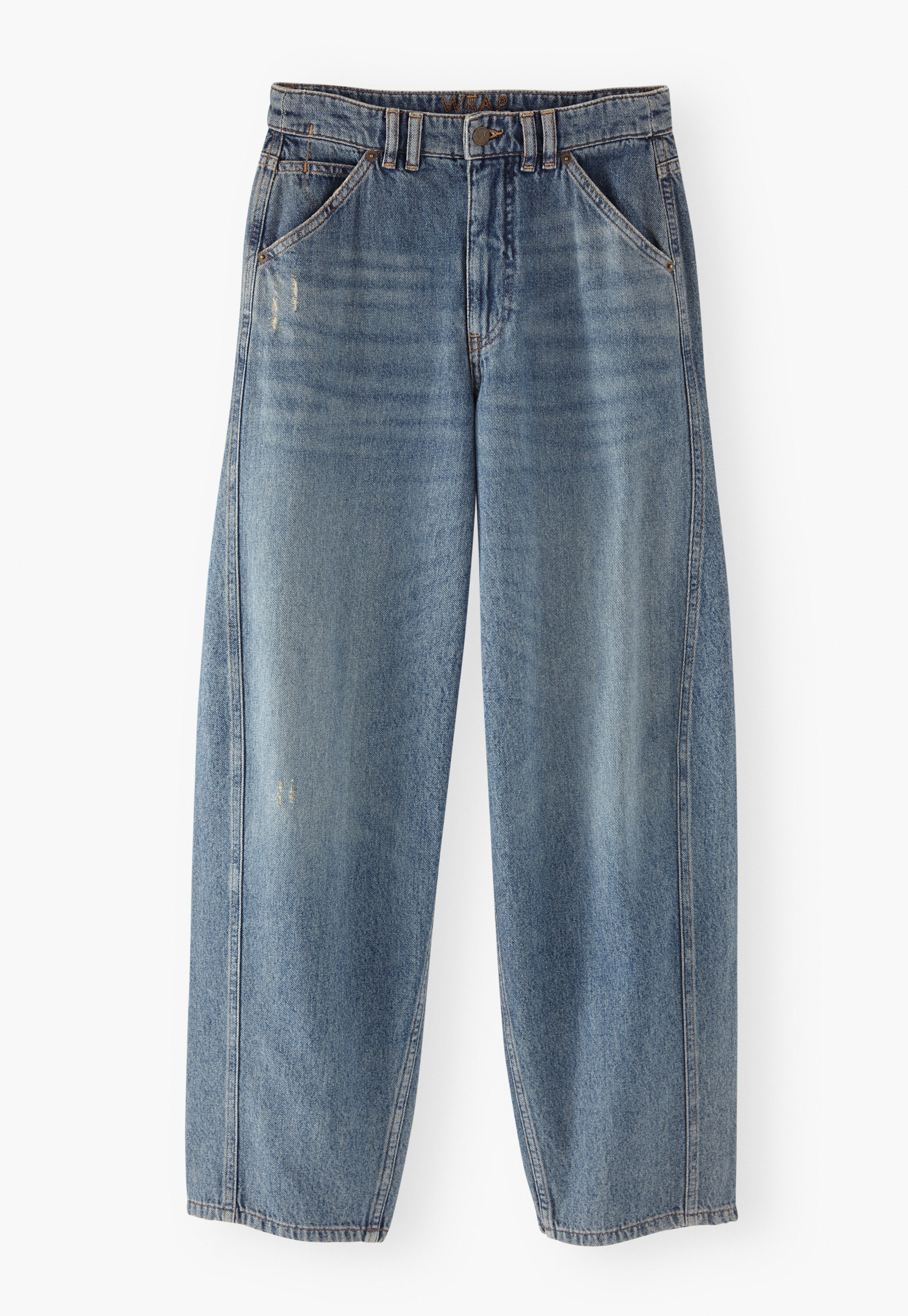 Seam-detailed jeans, Mid wash, large