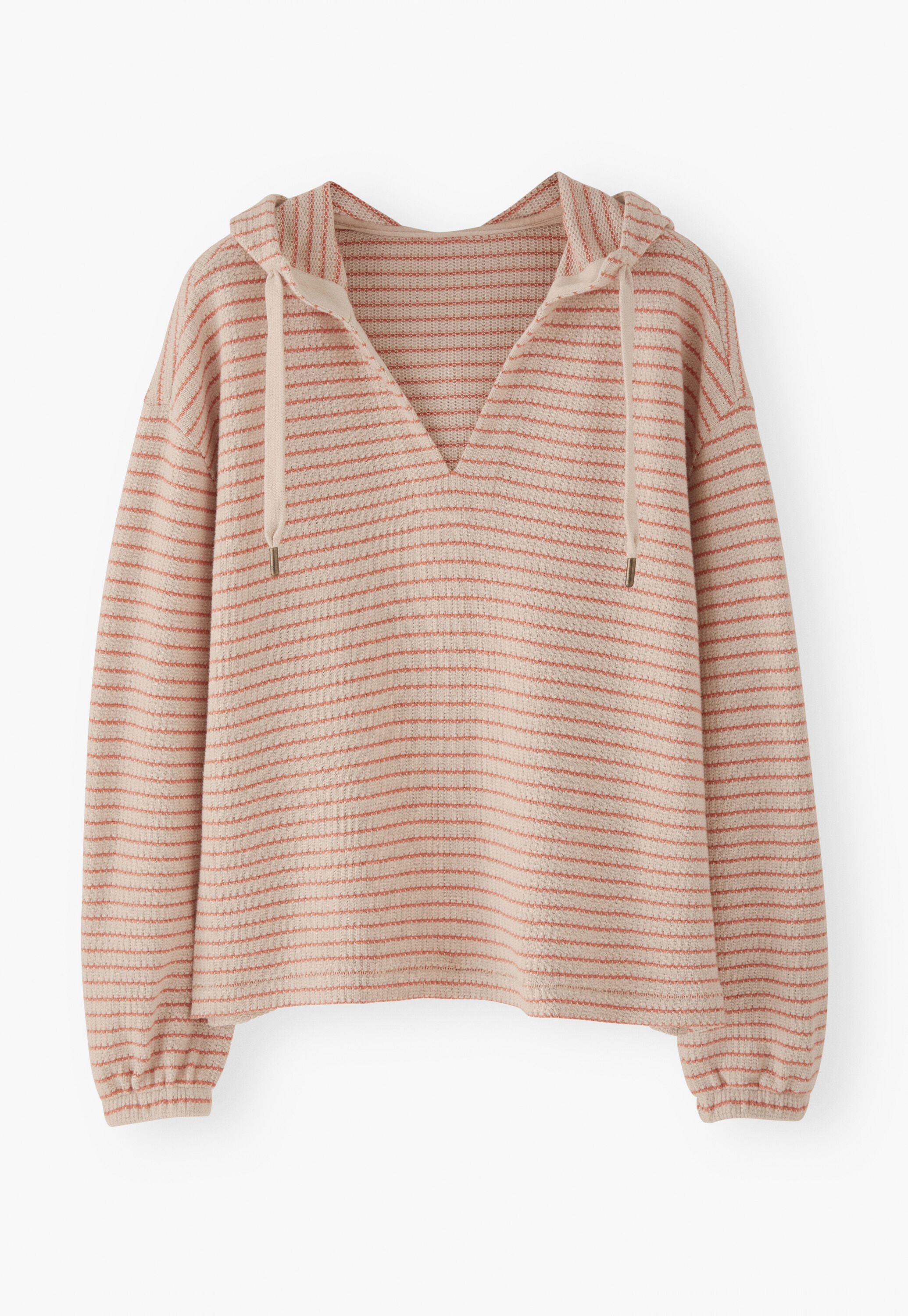 Textured striped hoodie