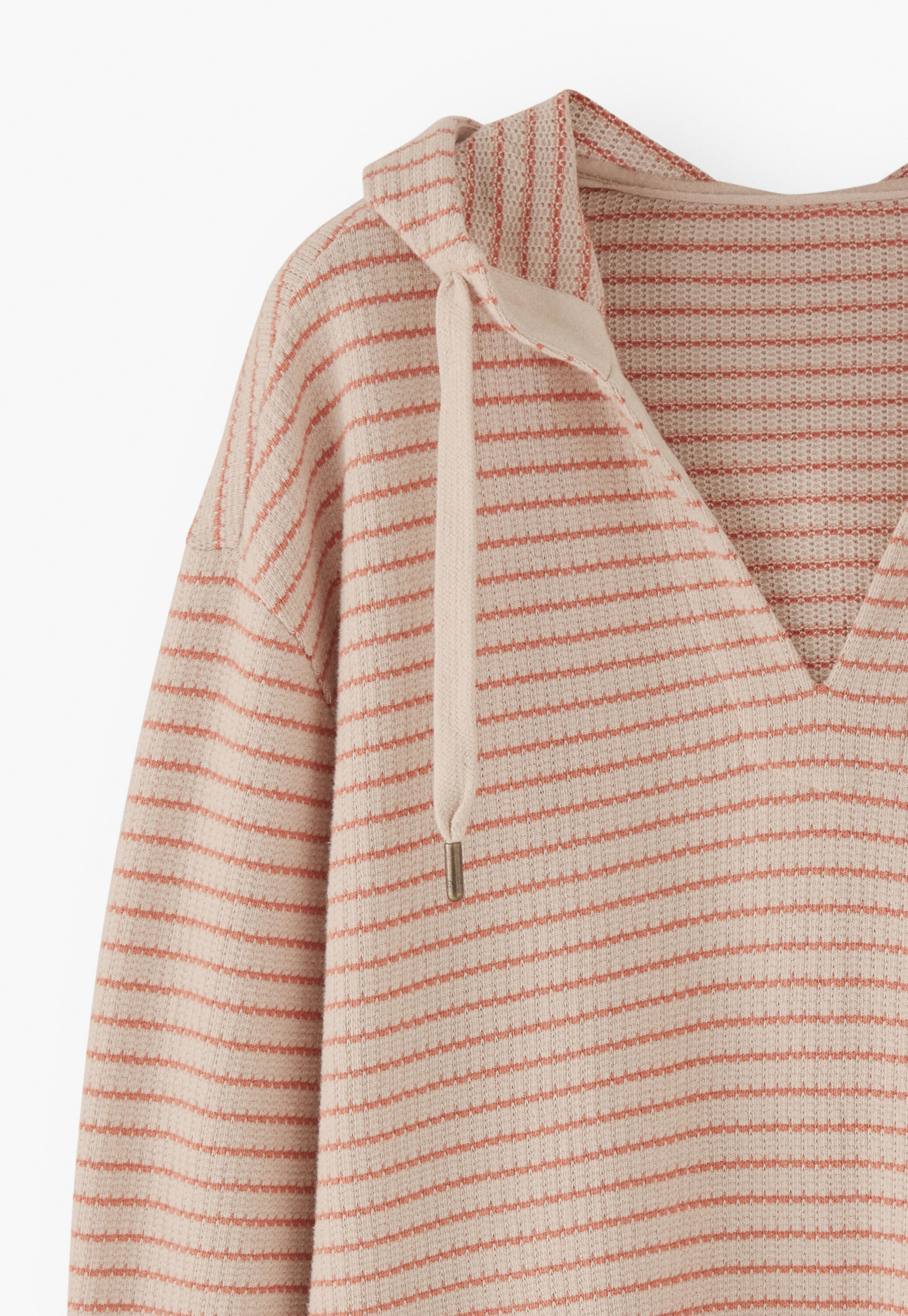 Textured striped hoodie