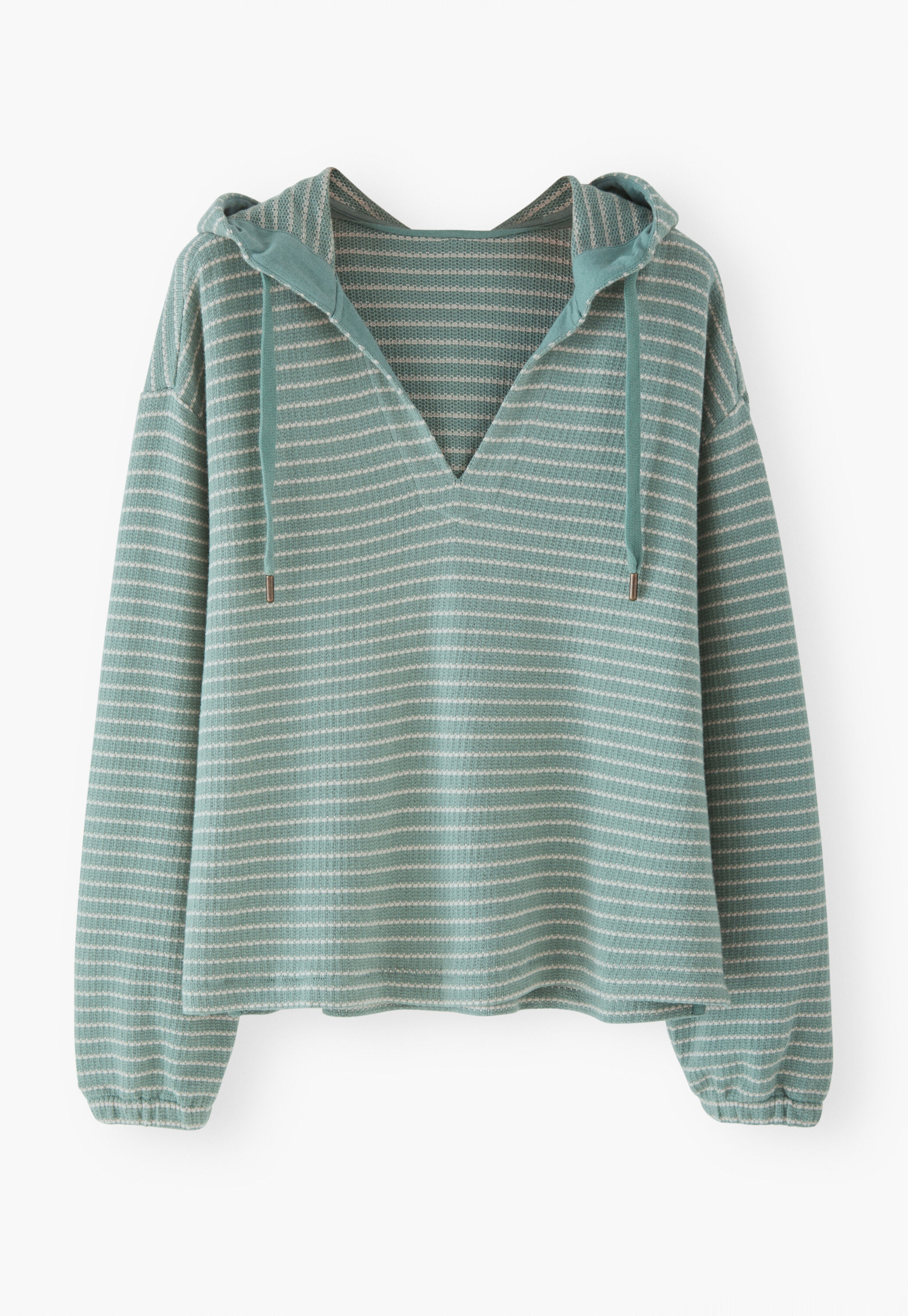Textured striped hoodie
