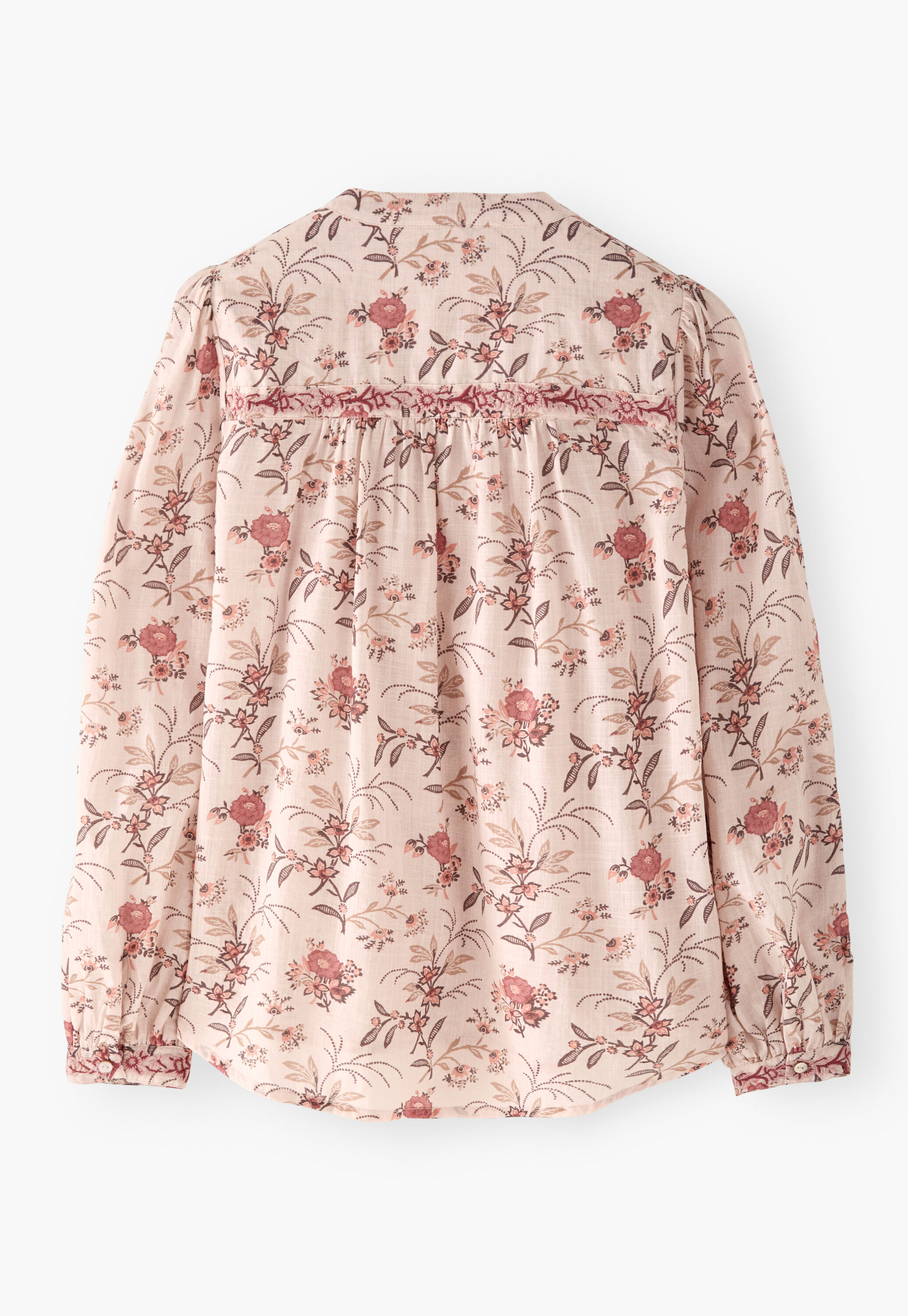 Embroidered printed blouse, Blush rose, large