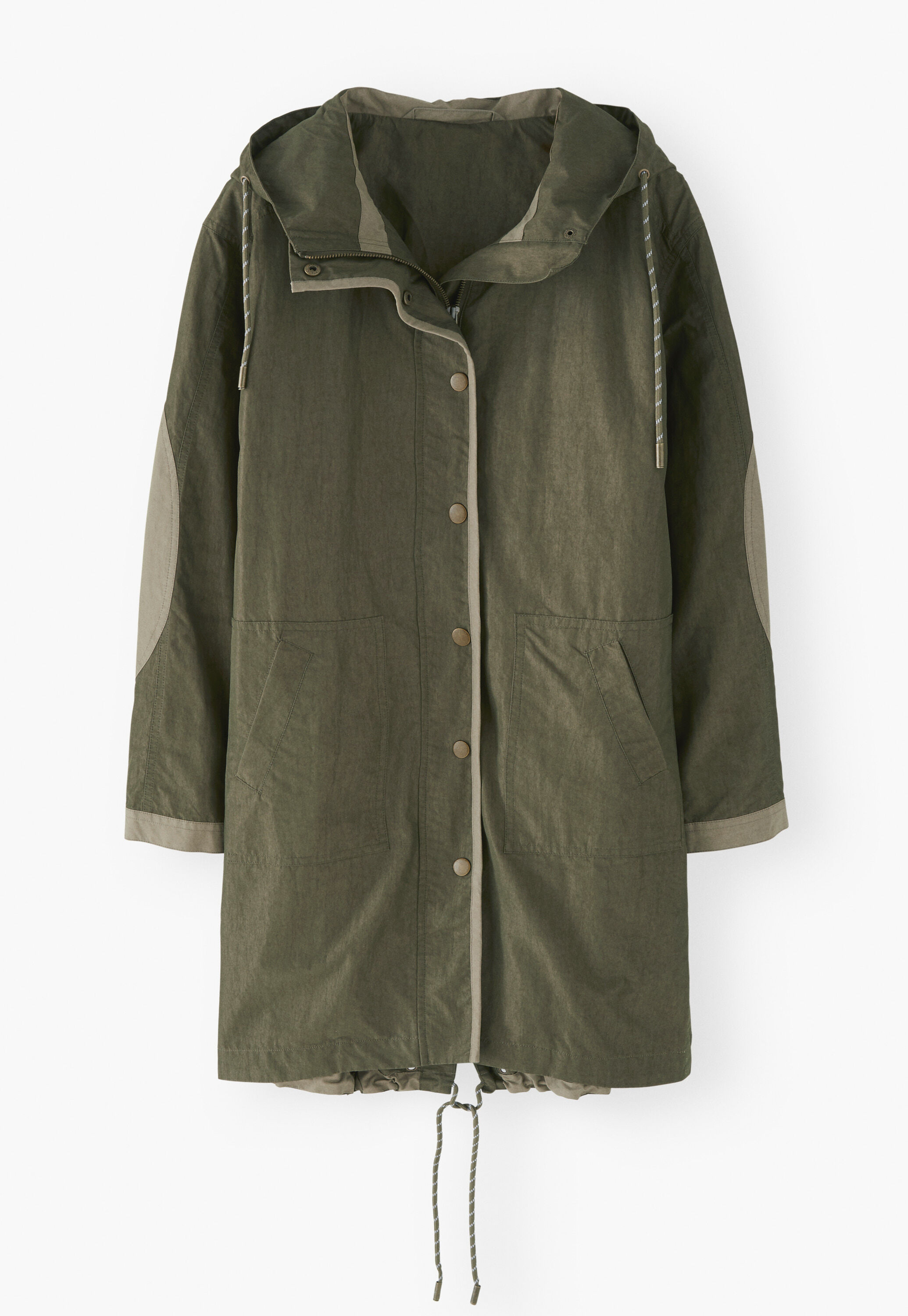 Panelled rain parka