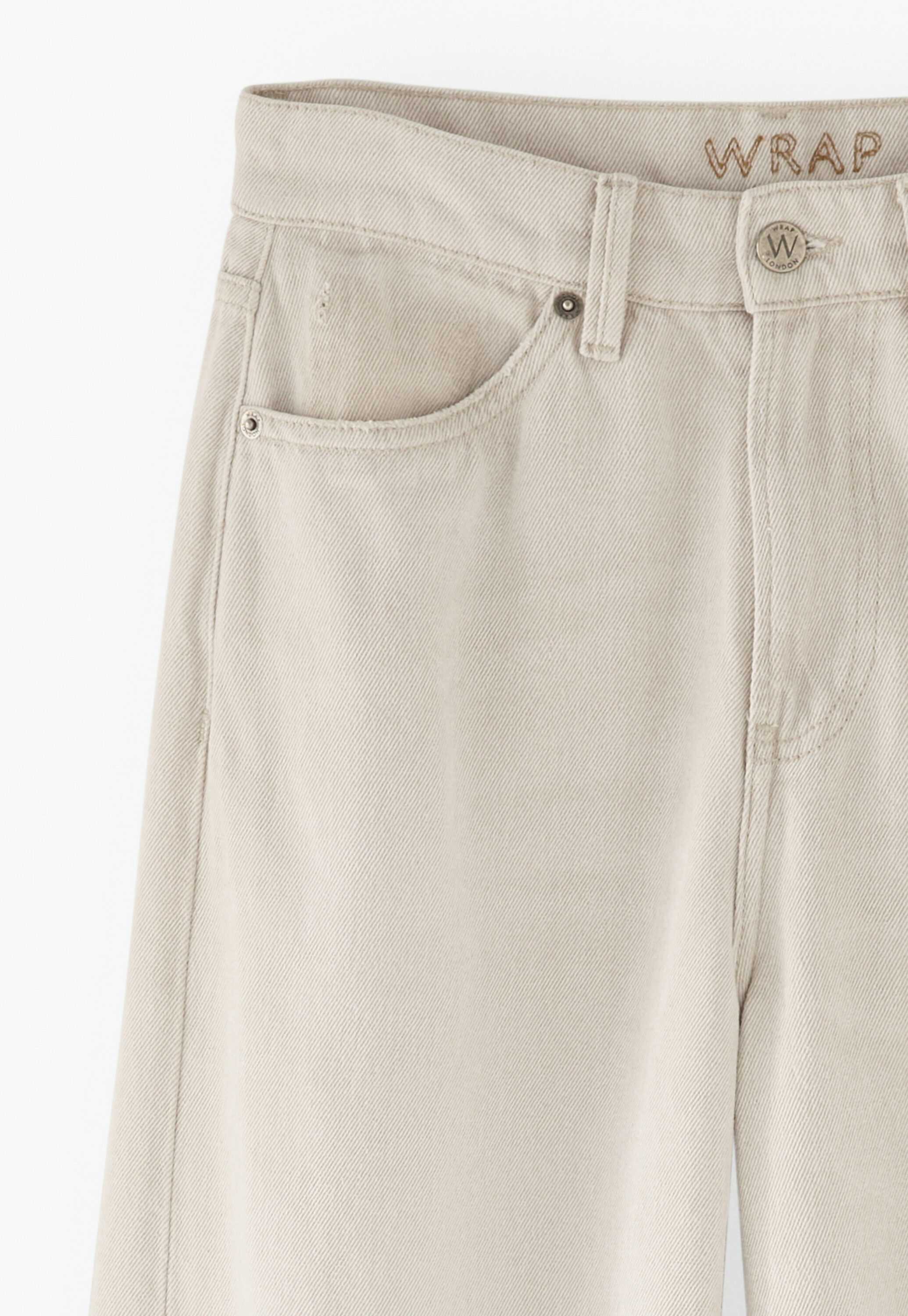 Mid-rise wide-leg jeans, Parchment, large