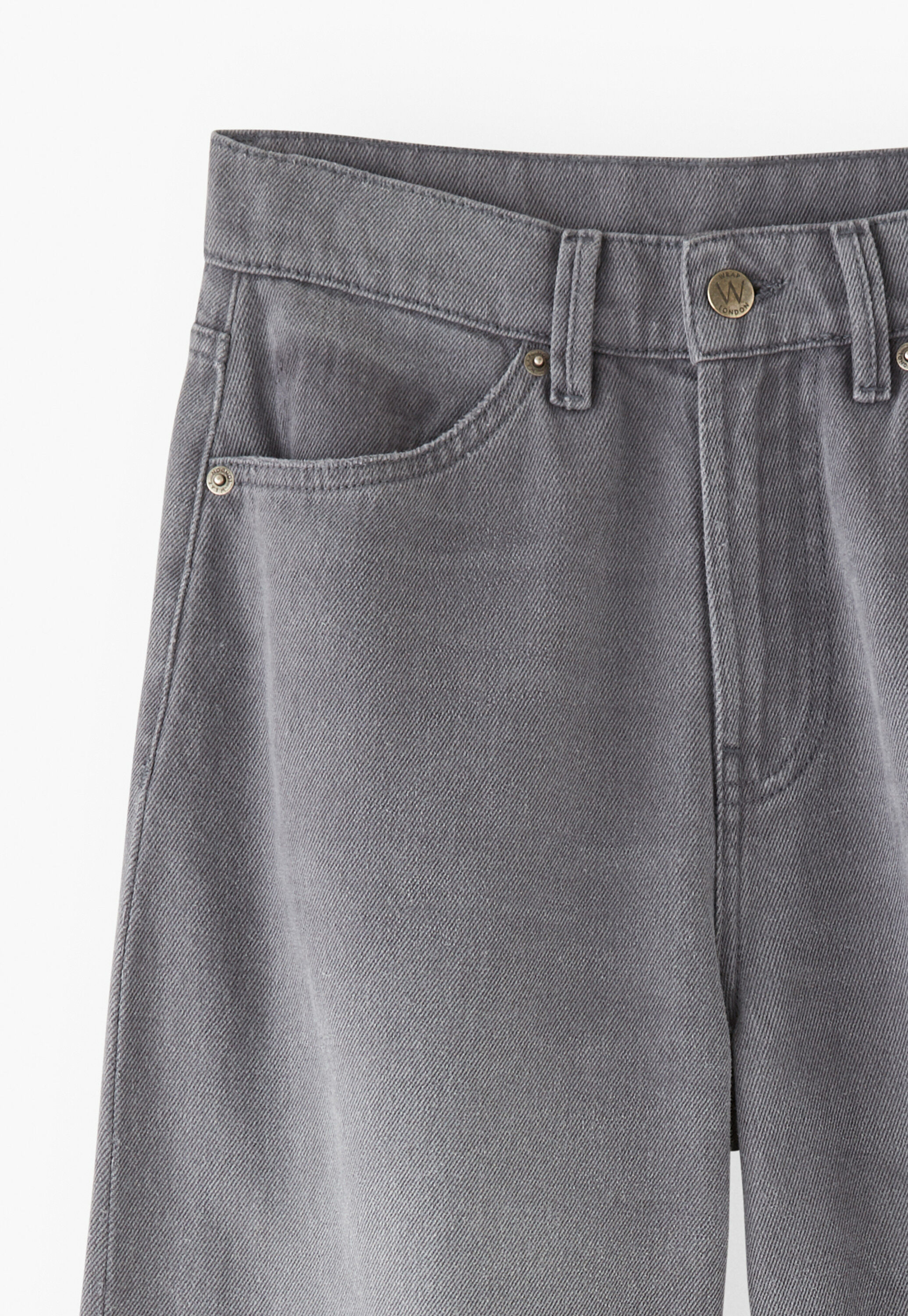 Mid-rise wide-leg jeans, Dark grey, large