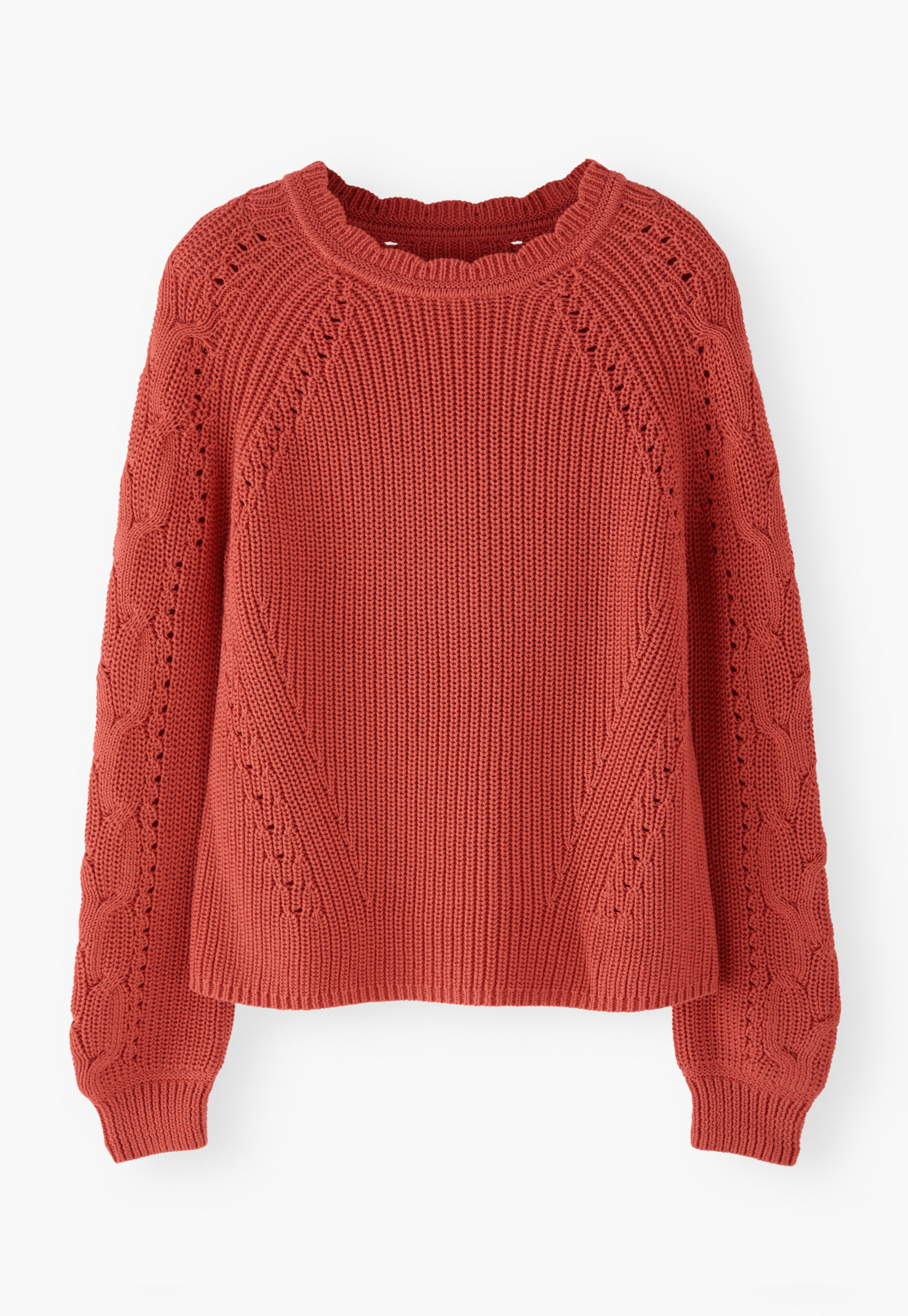 Cable-sleeve sweater