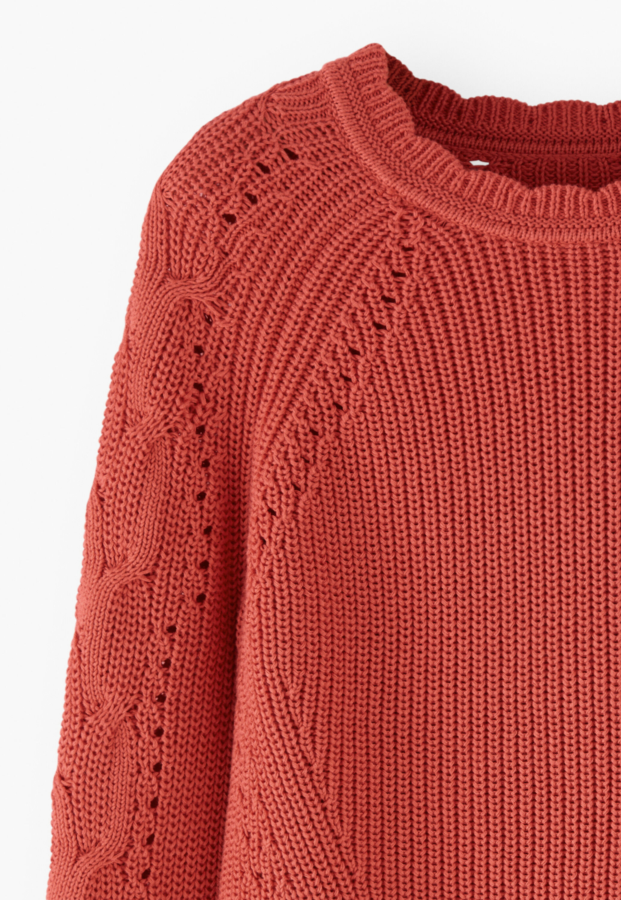 Cable-sleeve sweater