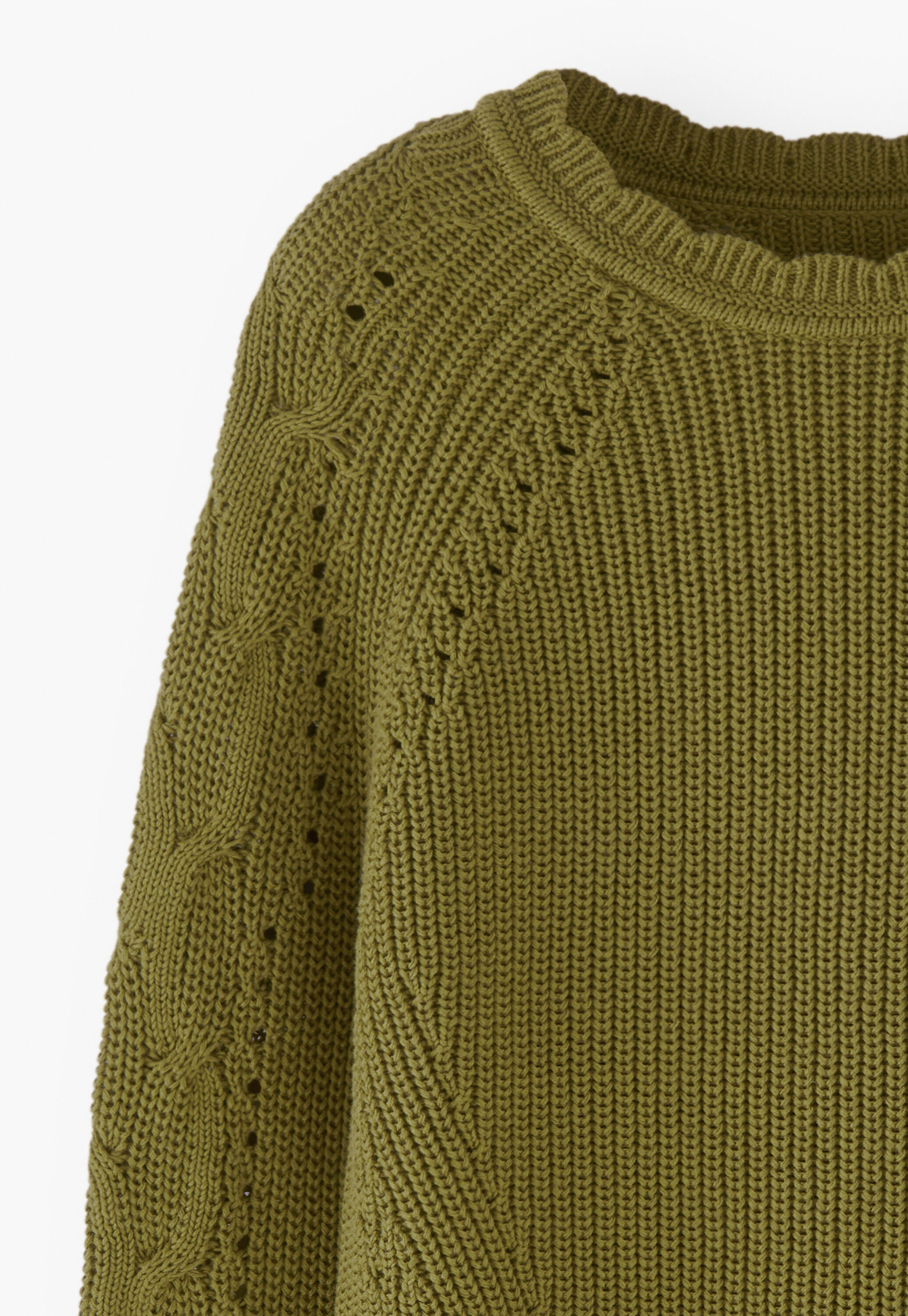 Cable-sleeve sweater