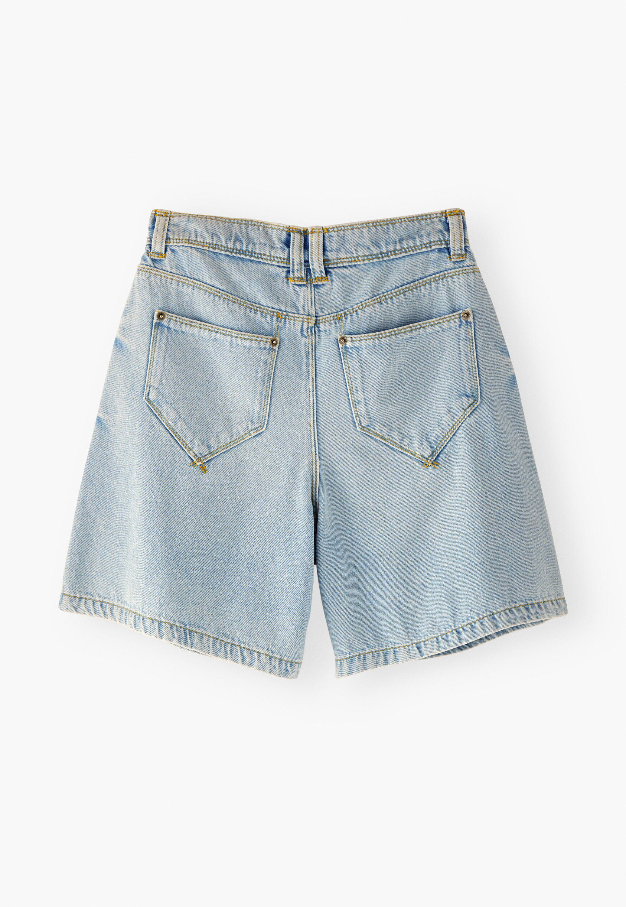 Denim shorts, Pale wash, large