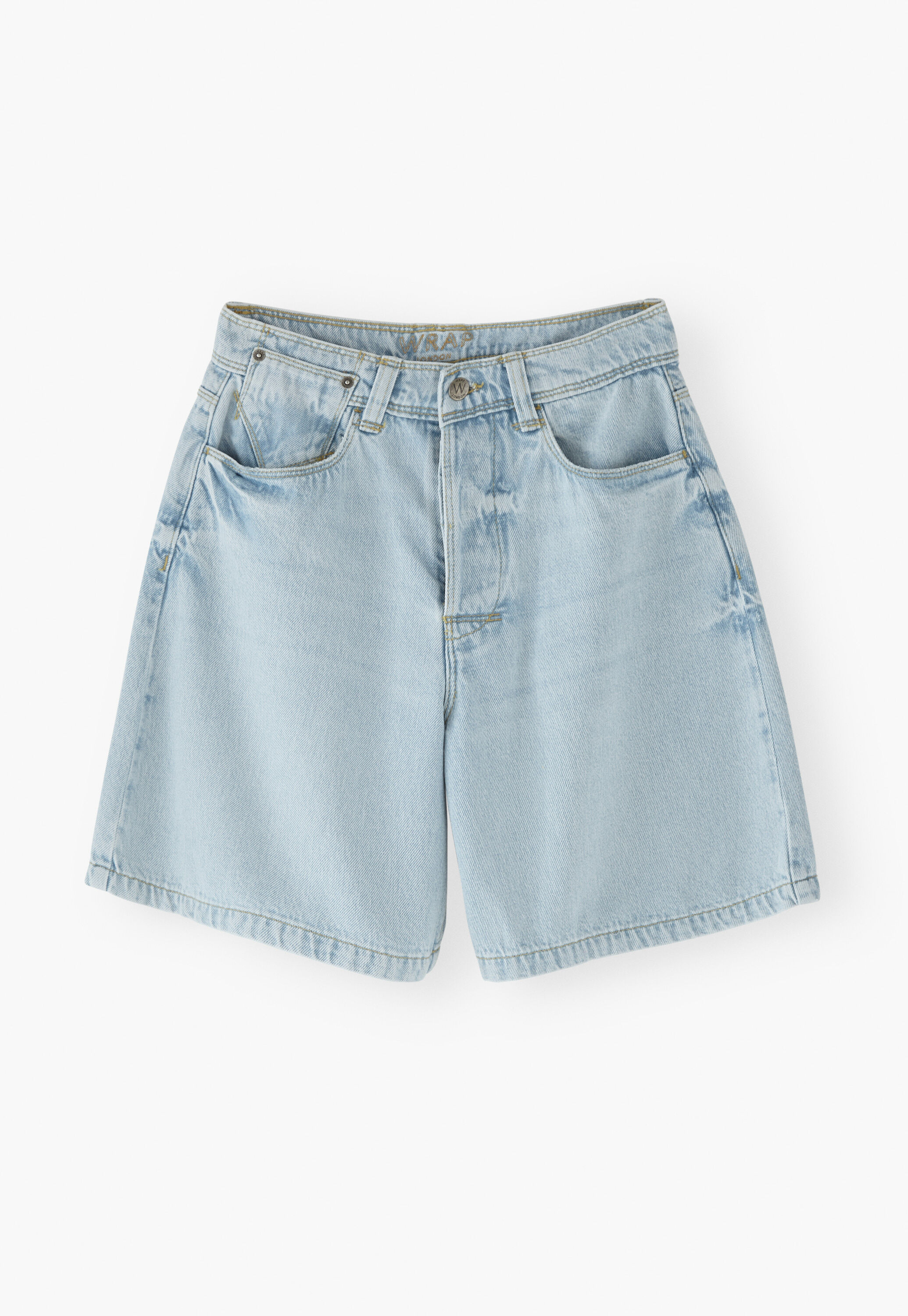 Denim shorts, Pale wash, large