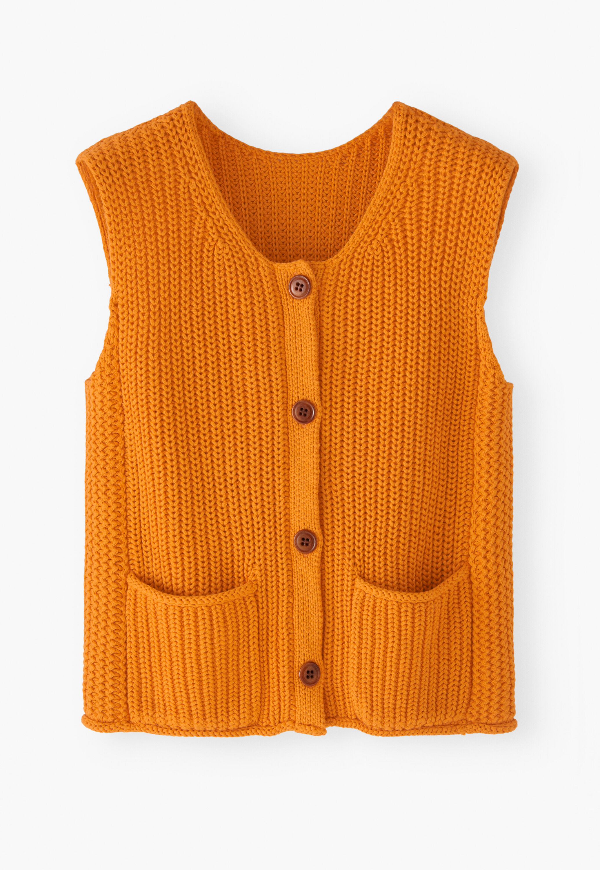 Sleeveless cardigan, Saffron, large