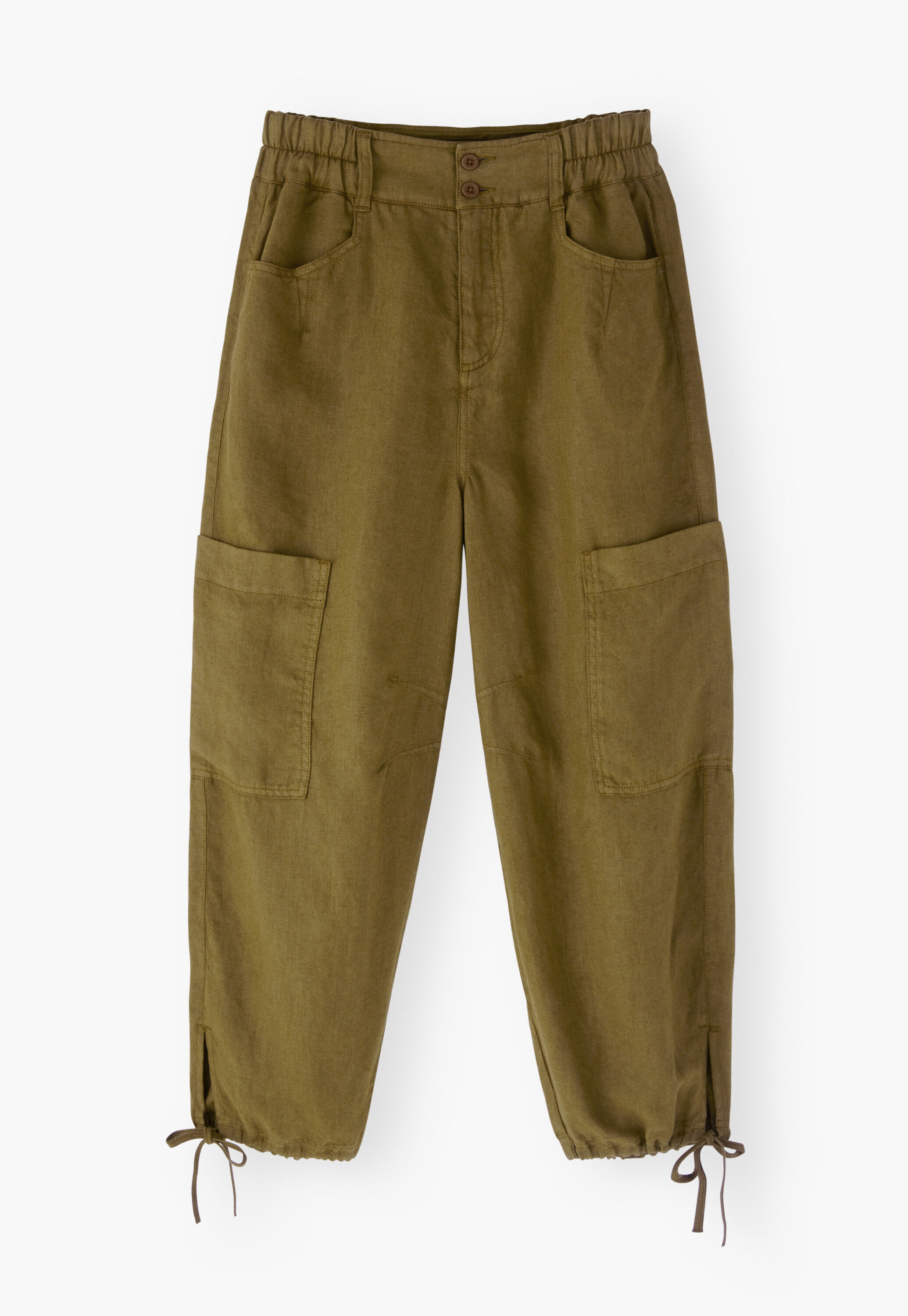 Tie-leg trousers