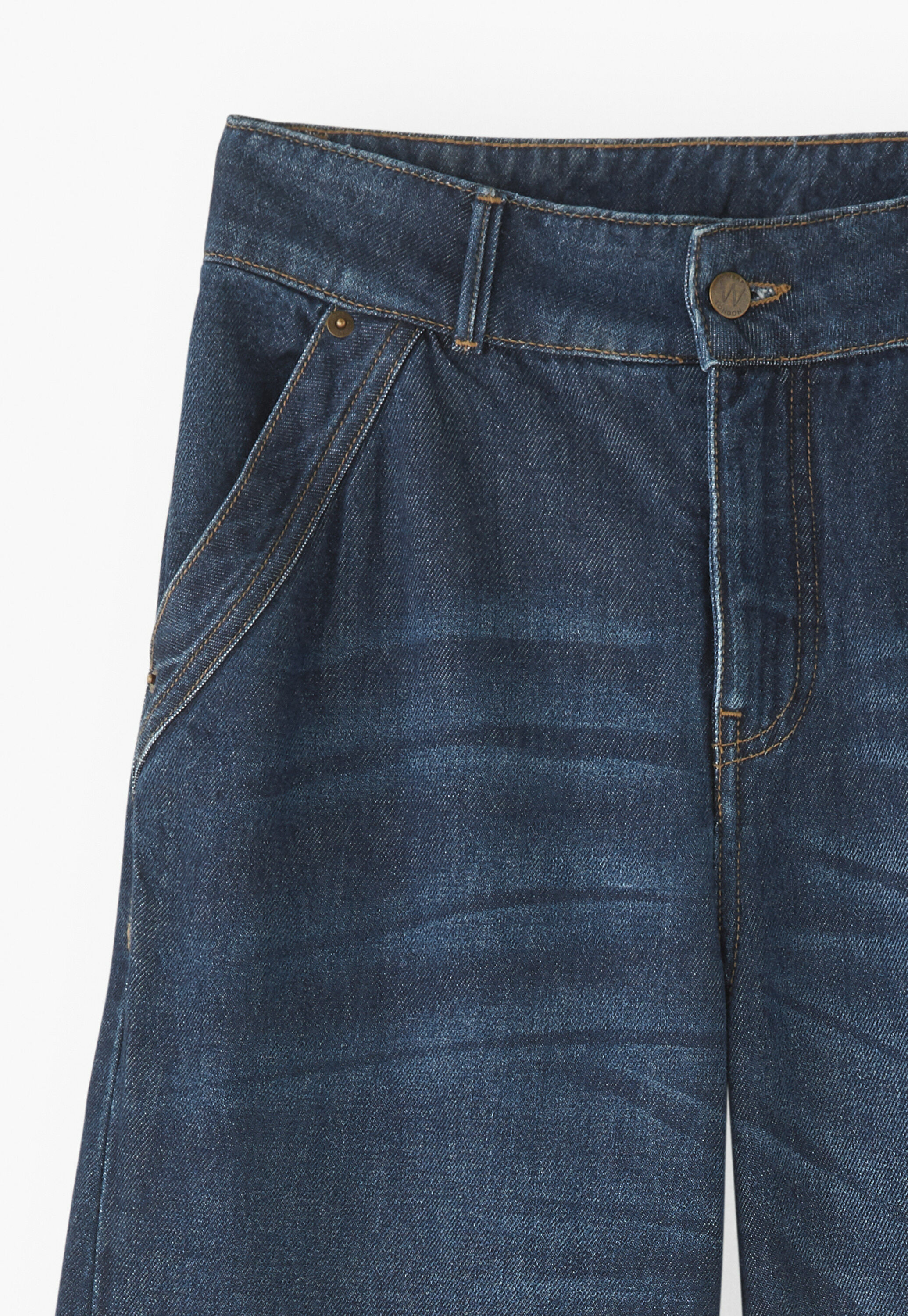Wide flared jeans, Dark ocean, large