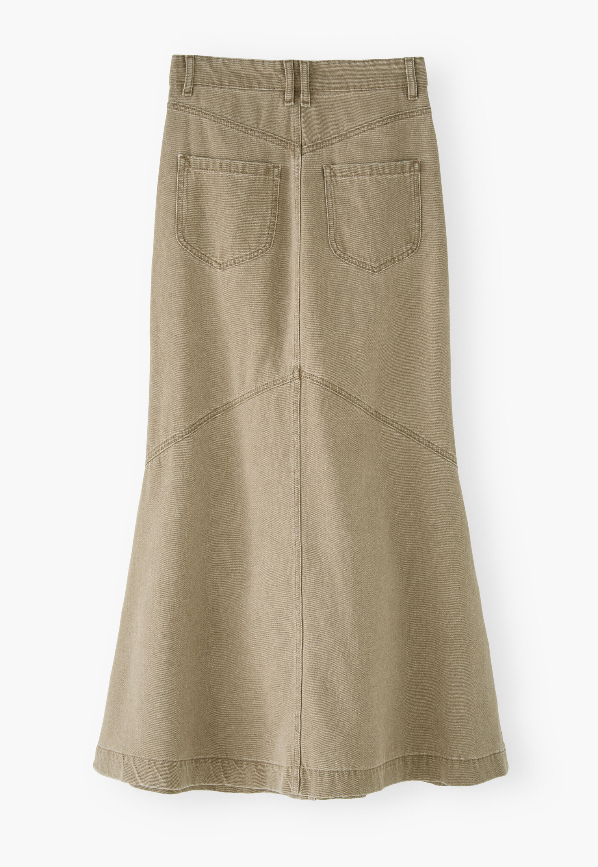 A-Line denim skirt, Dark olive, large