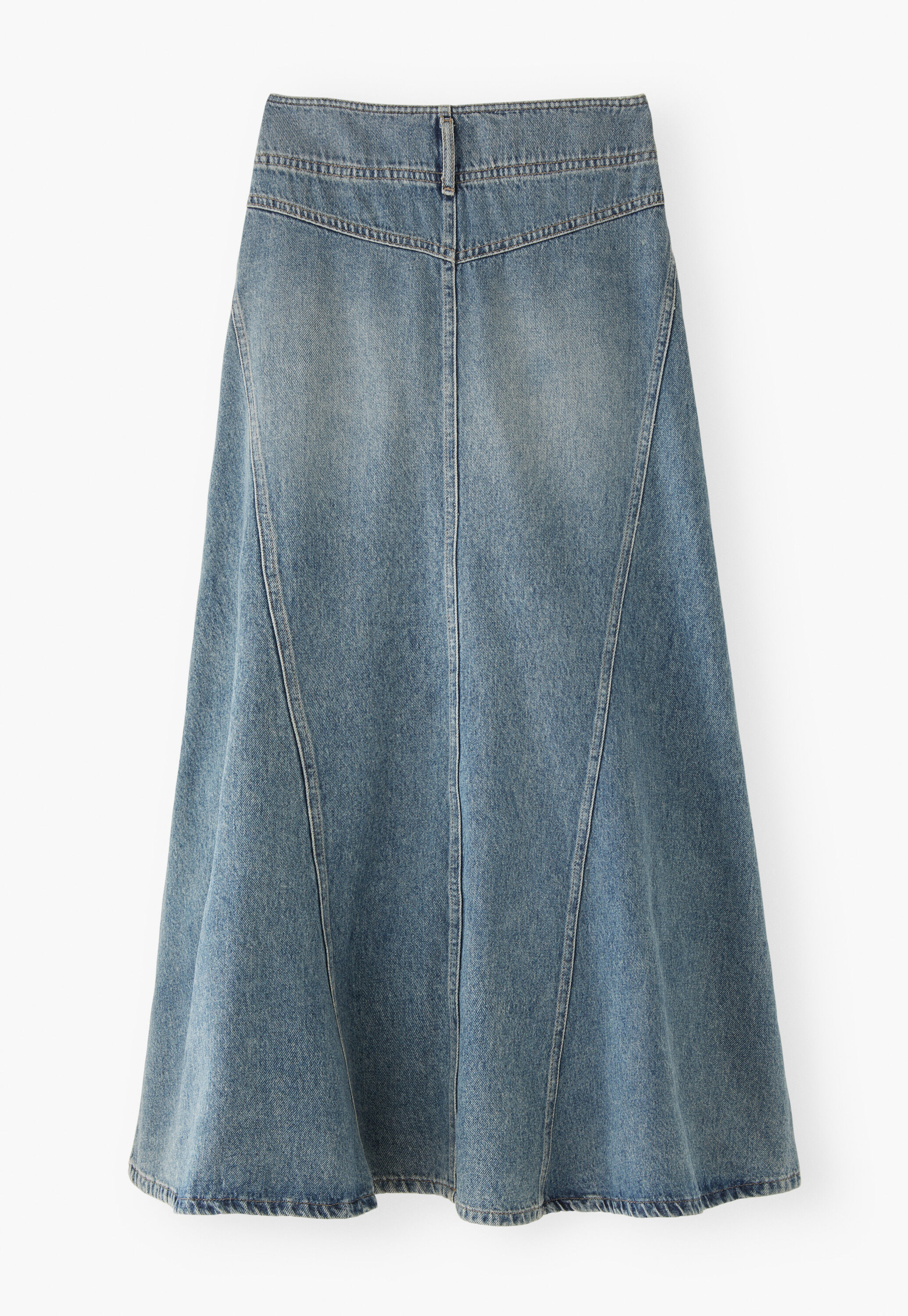 Full denim skirt, Mid wash, large