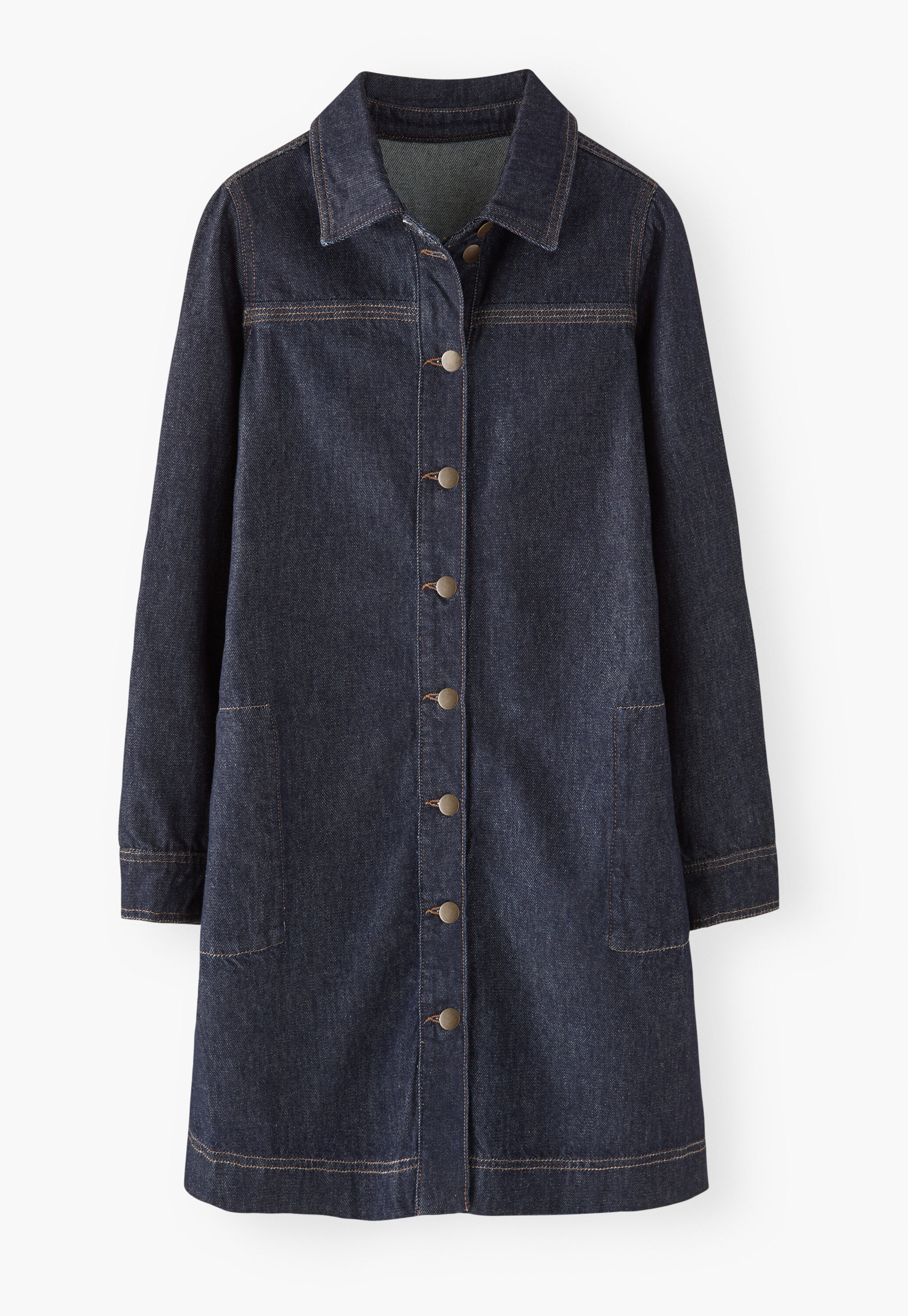 Denim A-line dress, Dark ocean, large