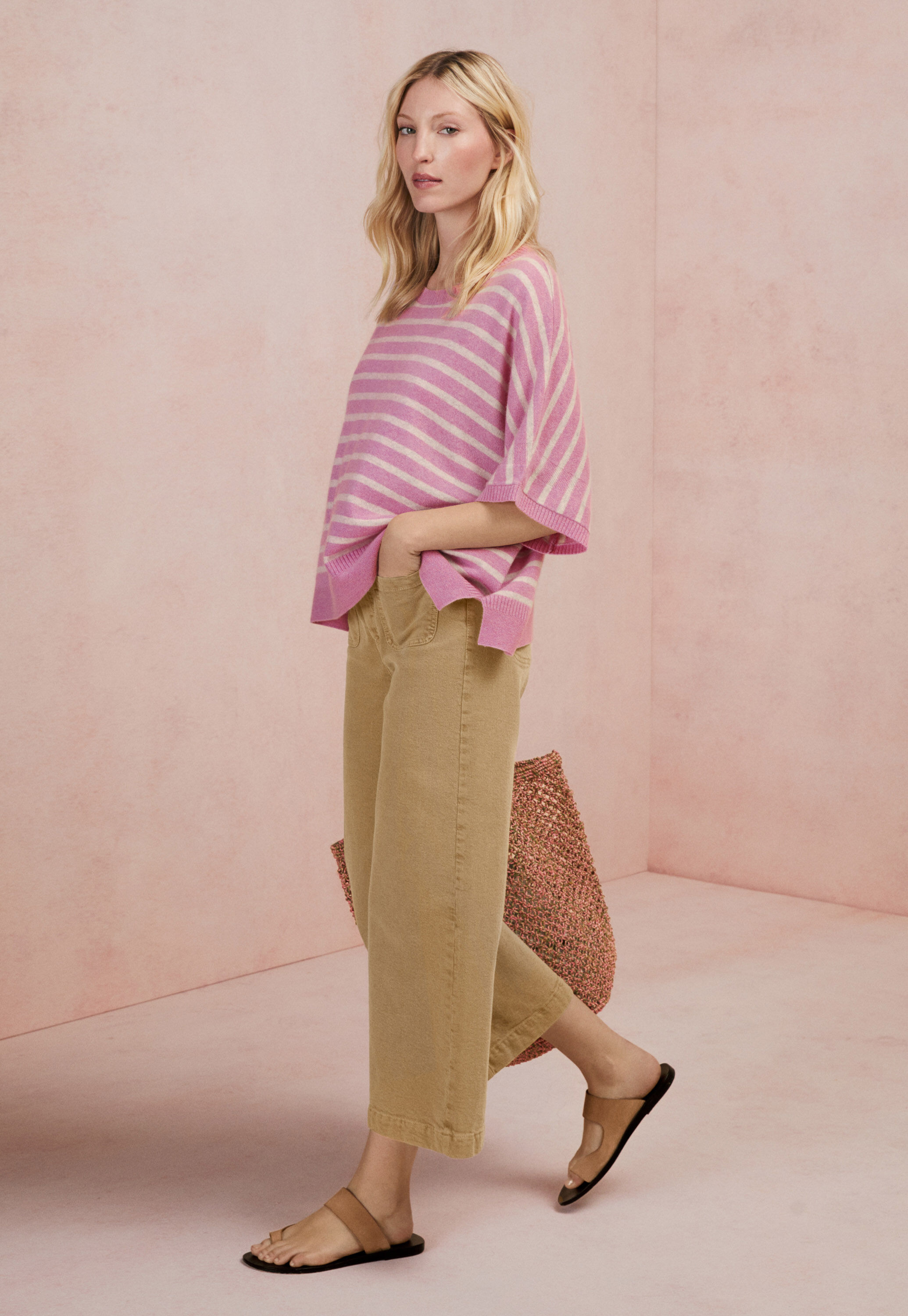 Striped poncho