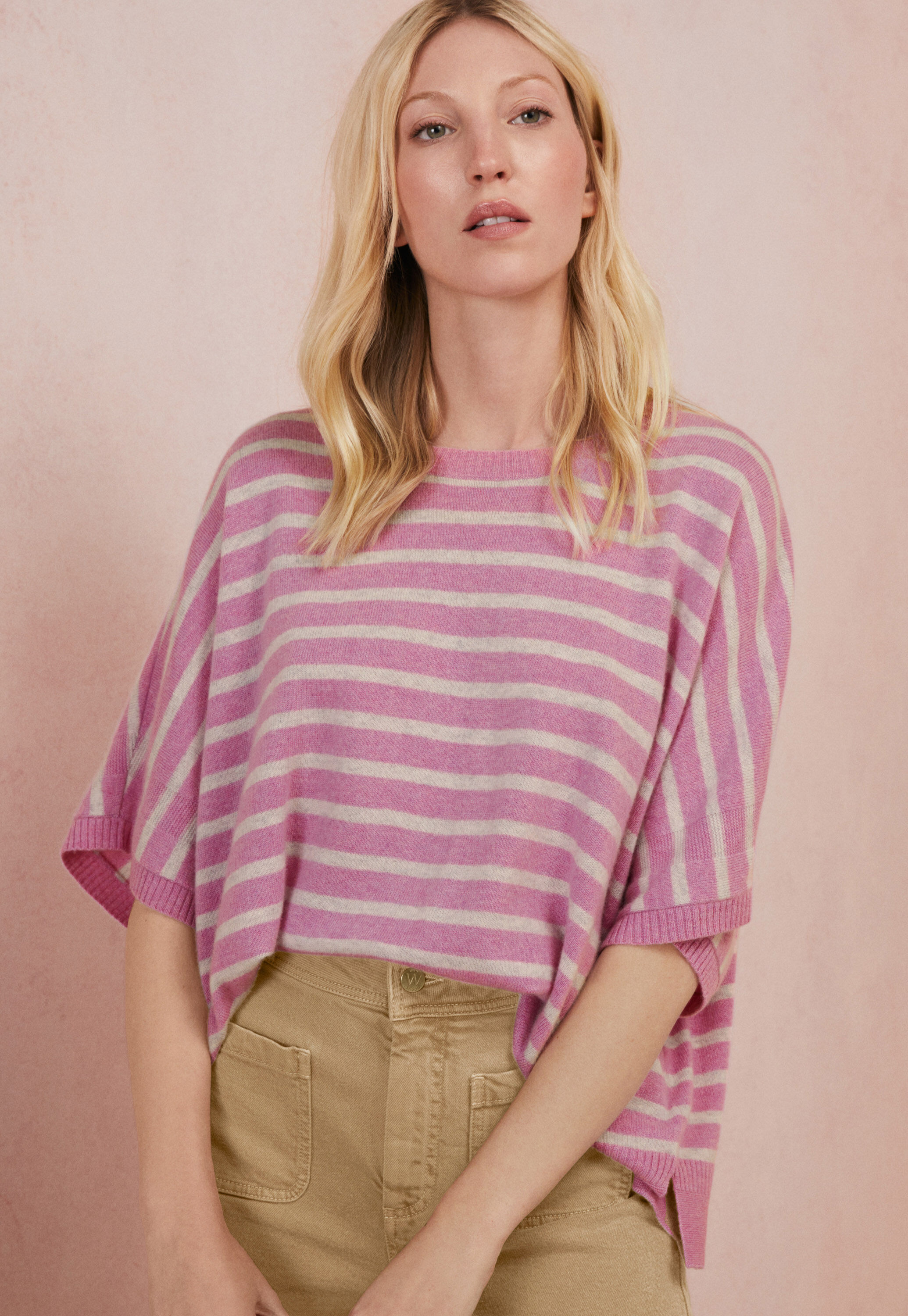 Striped poncho