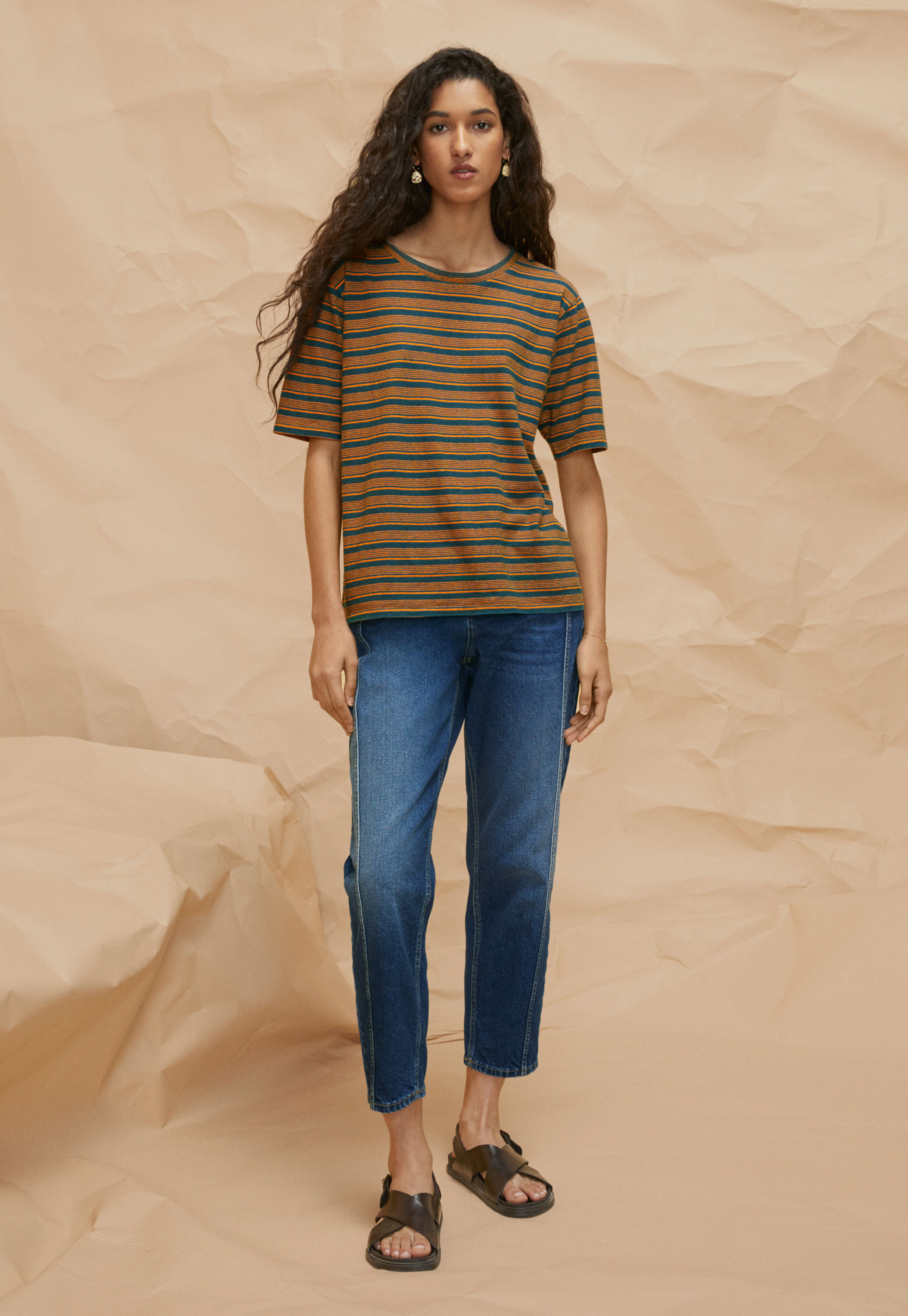 Wide-leg cord trousers
