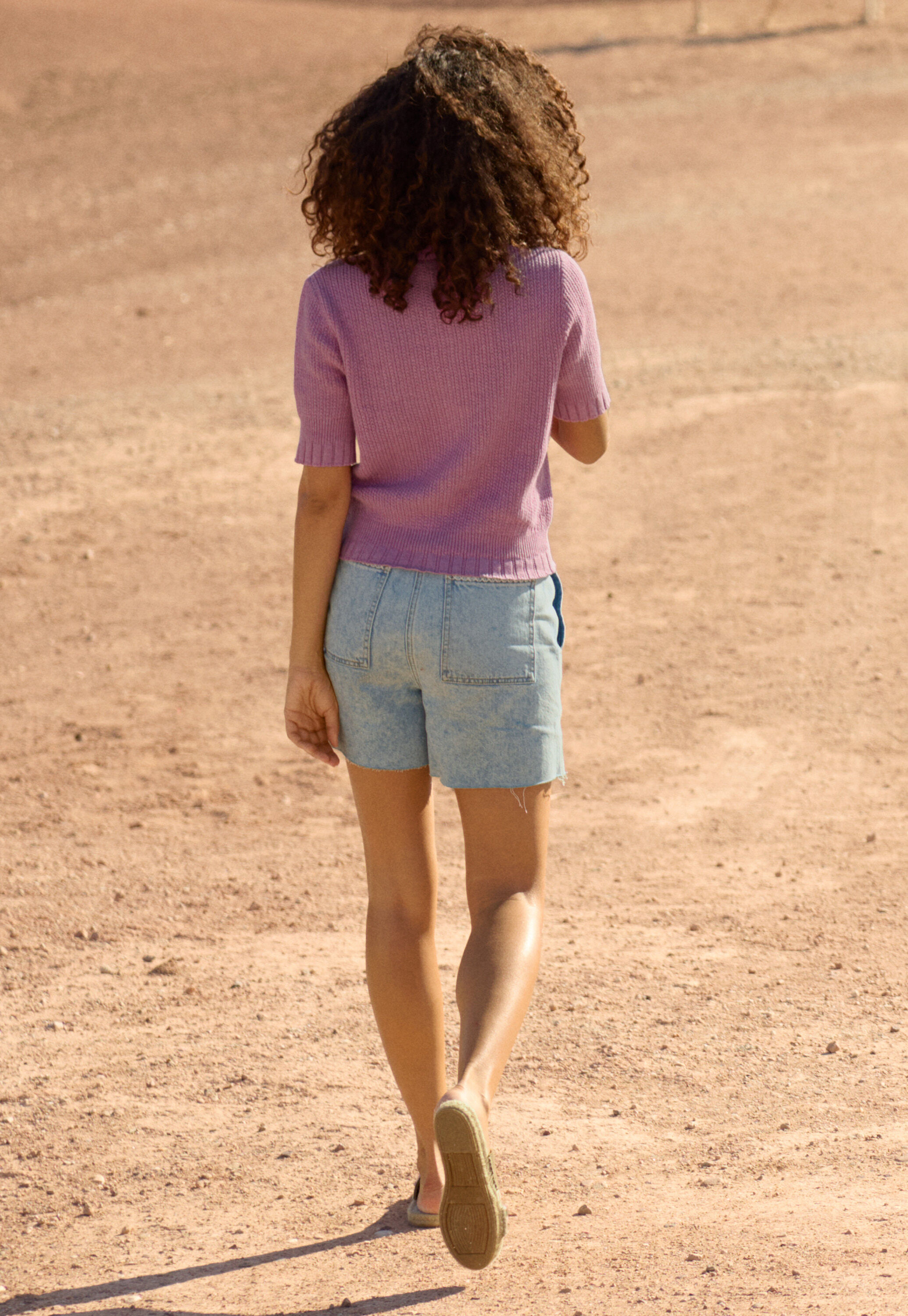 Raw hem denim shorts