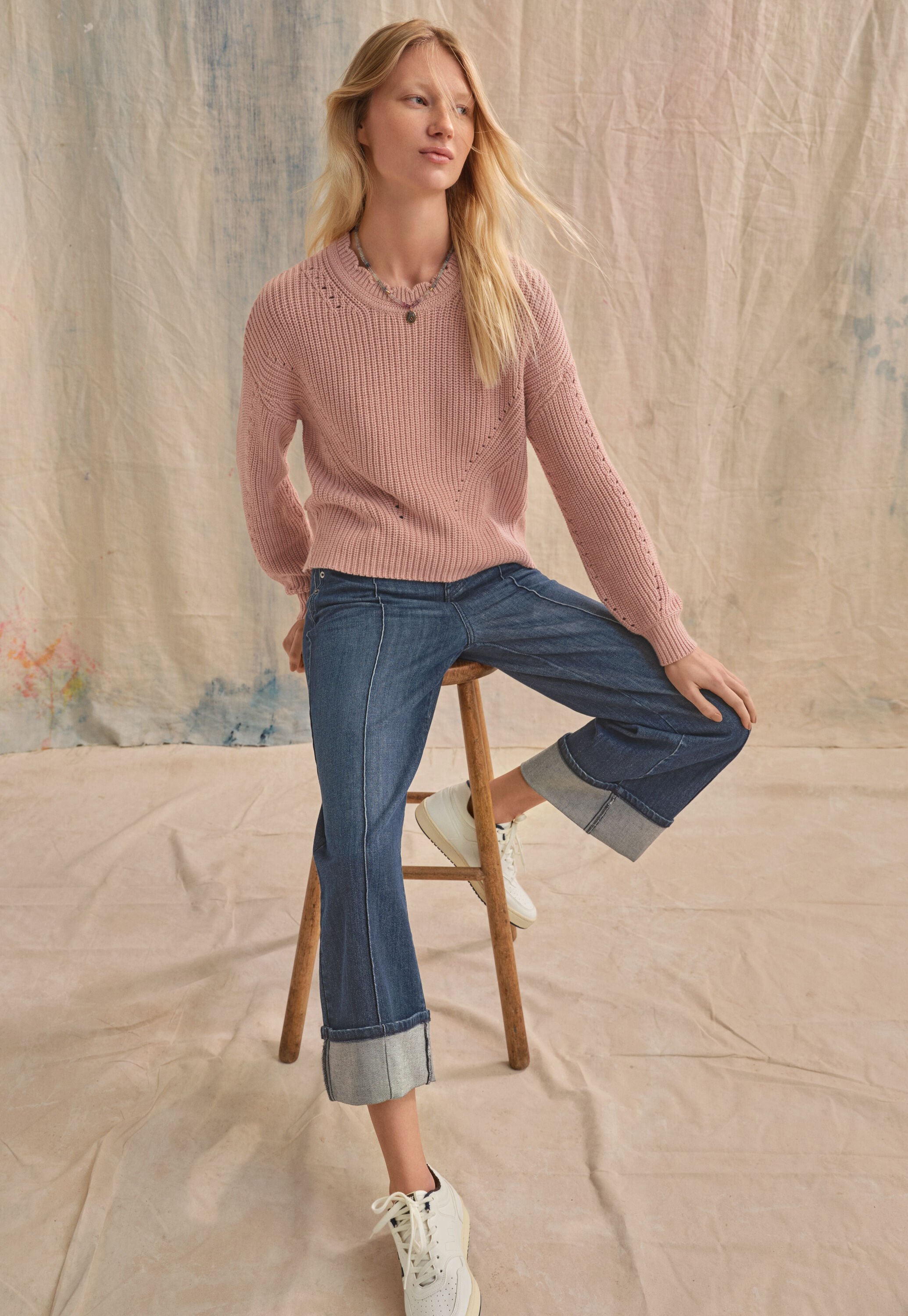 Rib-stitch sweater