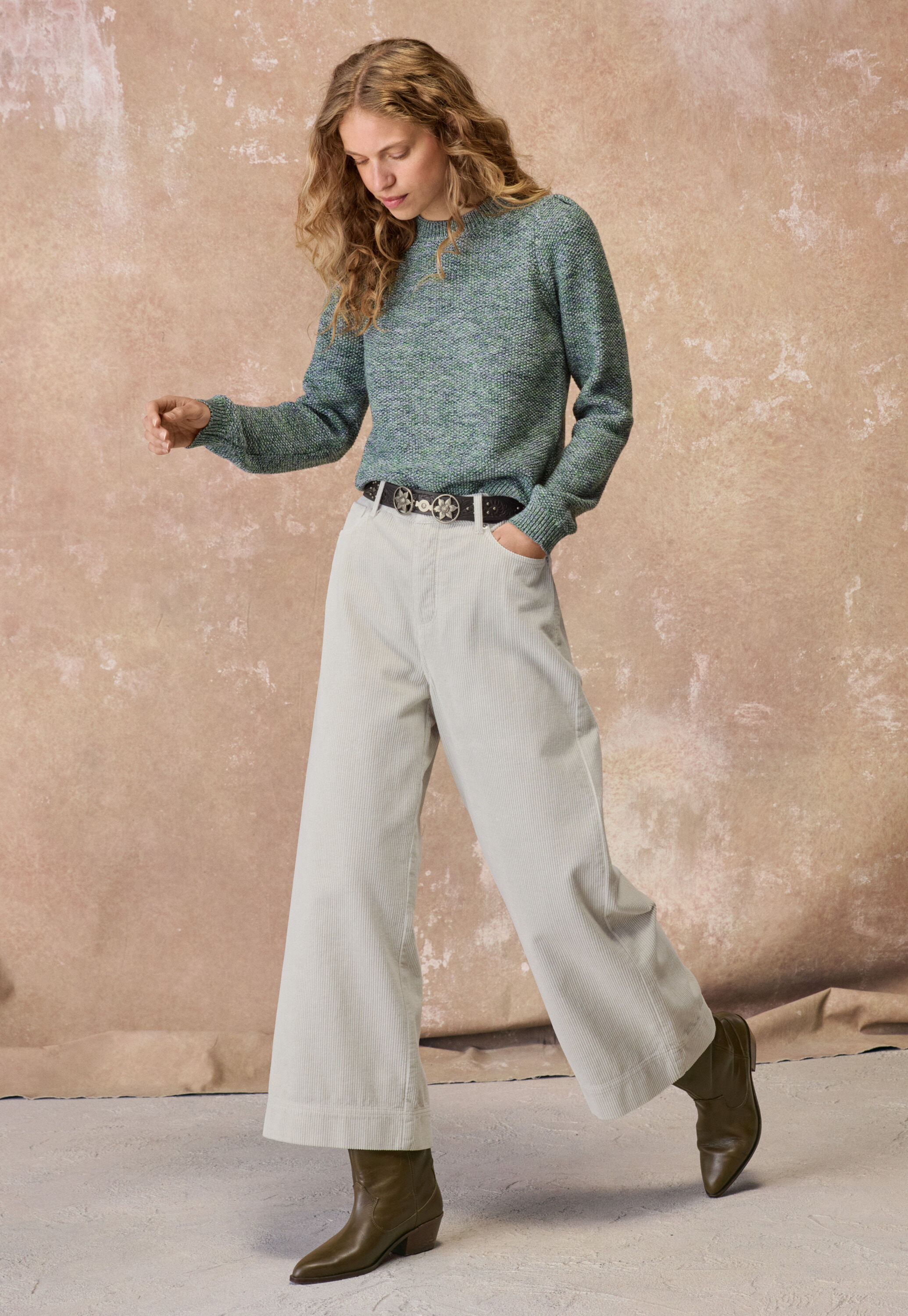 Moss-stitch sweater