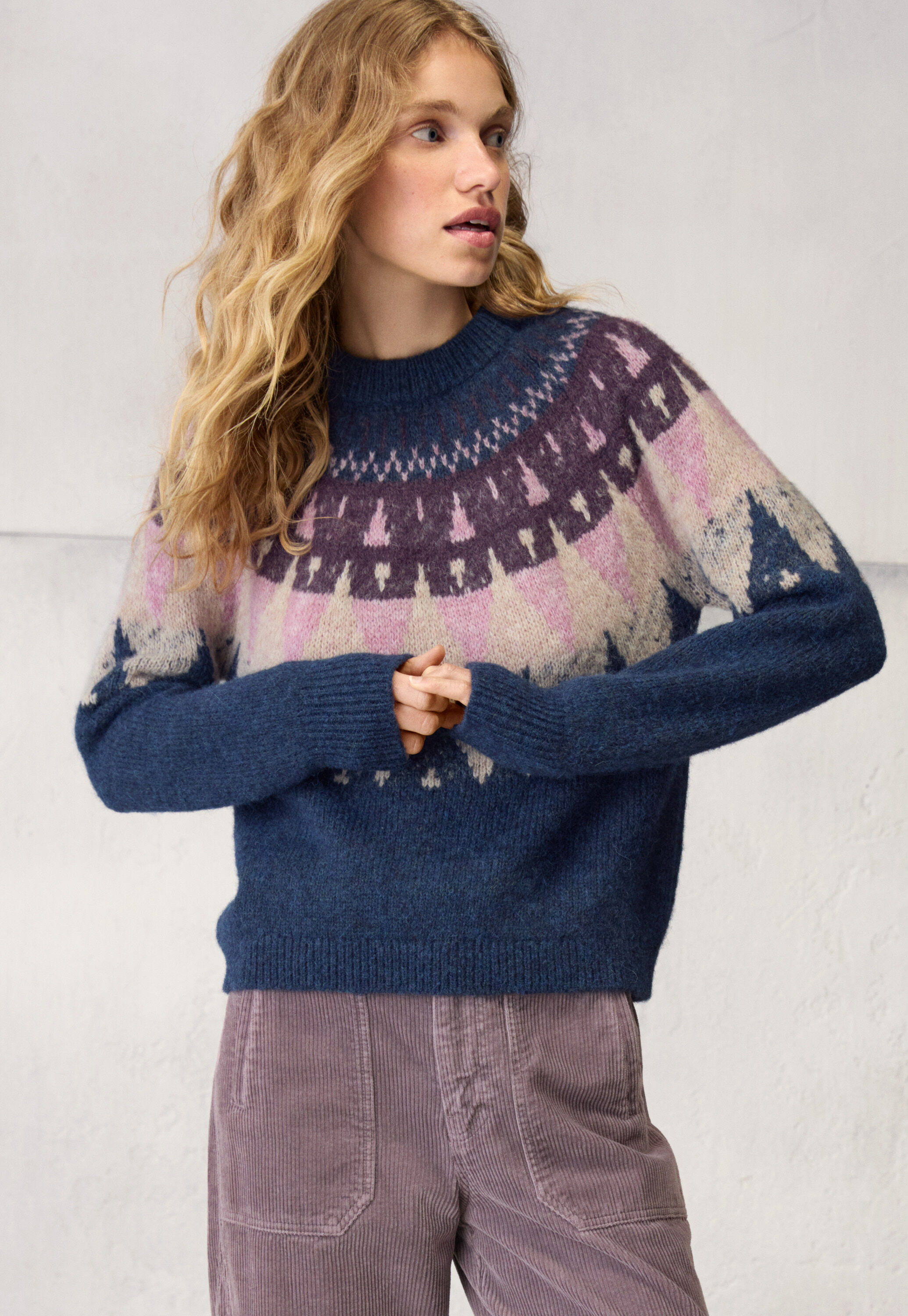 Yoke-detail sweater