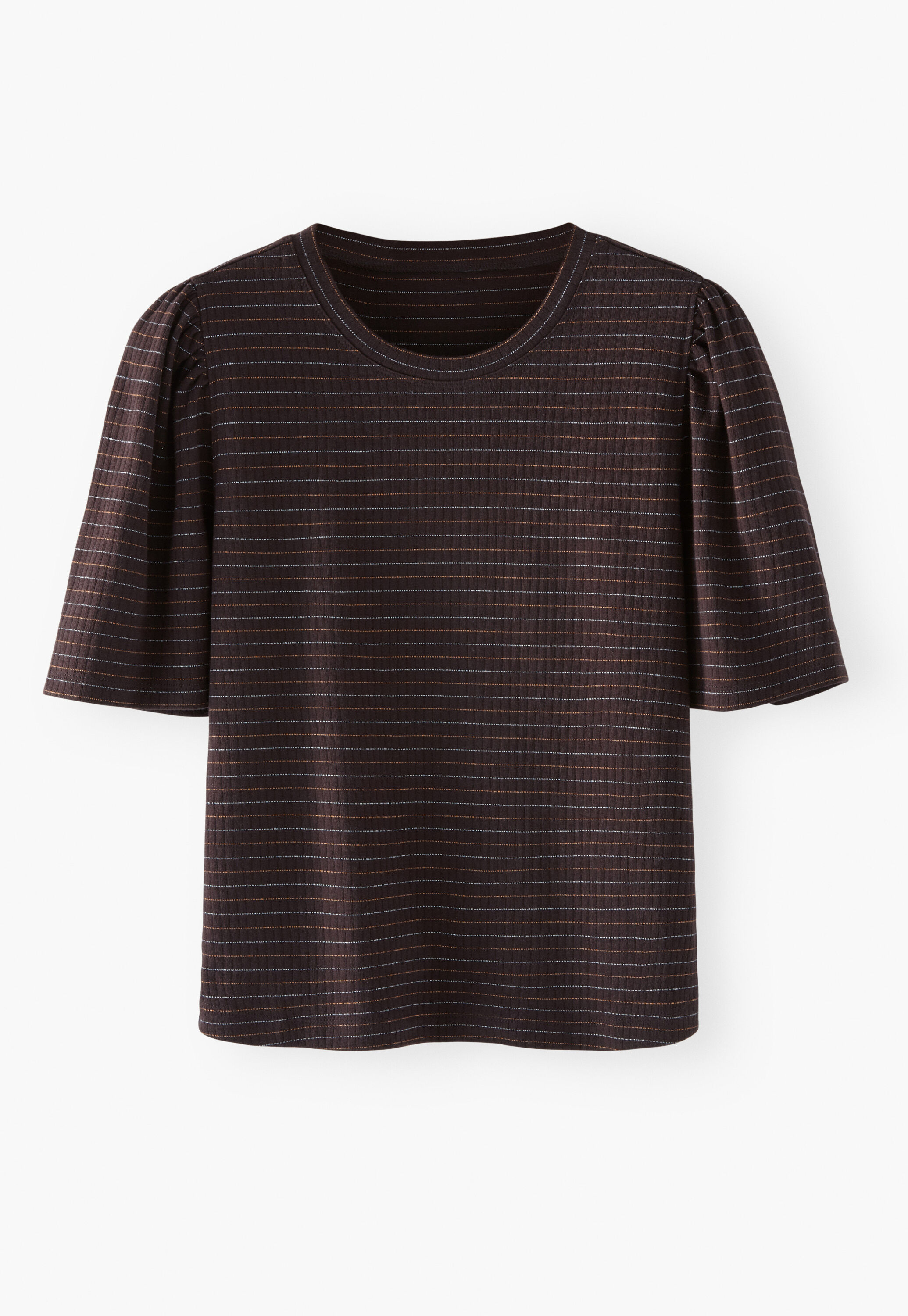 Puff sleeve t-shirt, Deep espresso, large