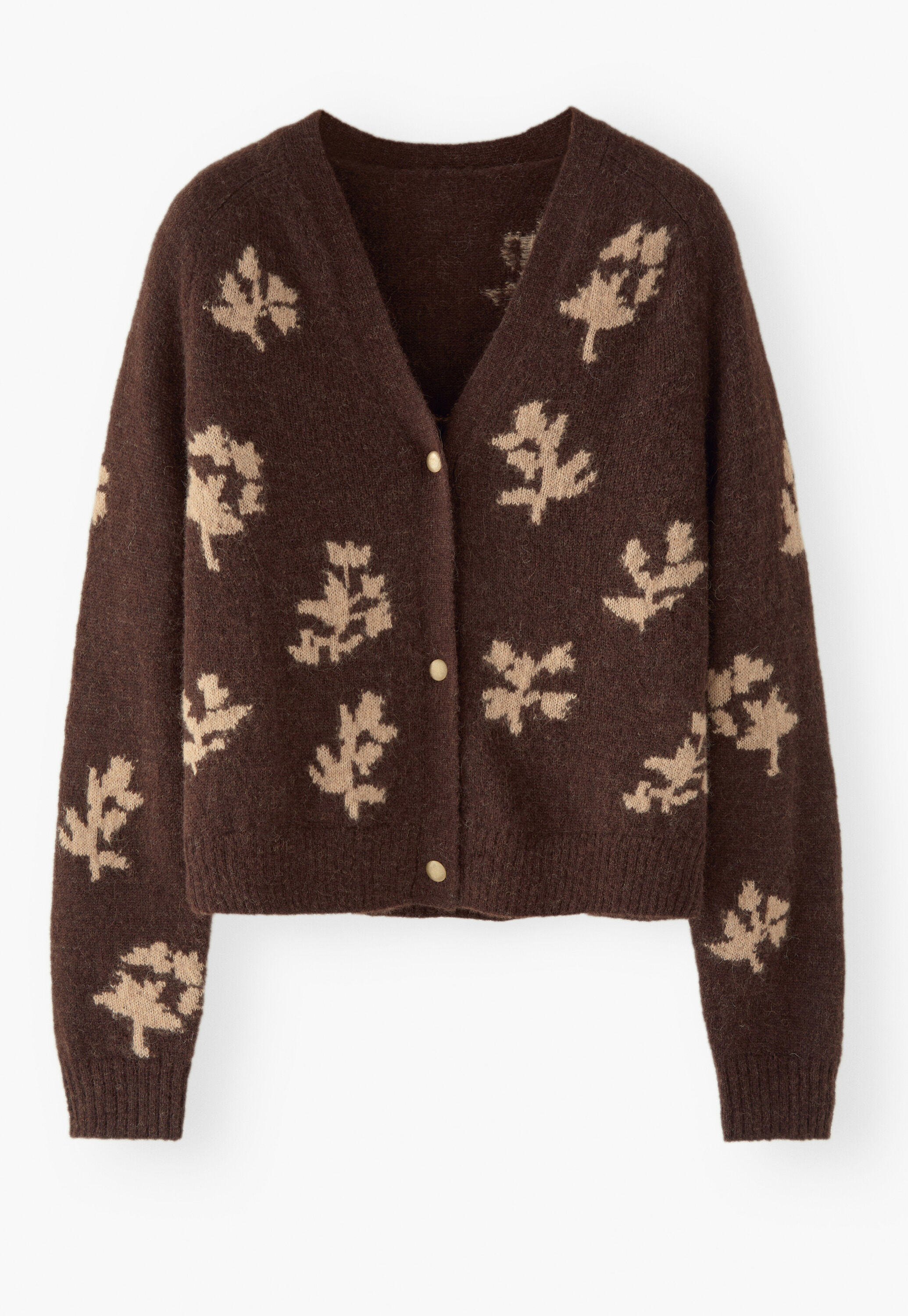 Intarsia v-neck cardigan