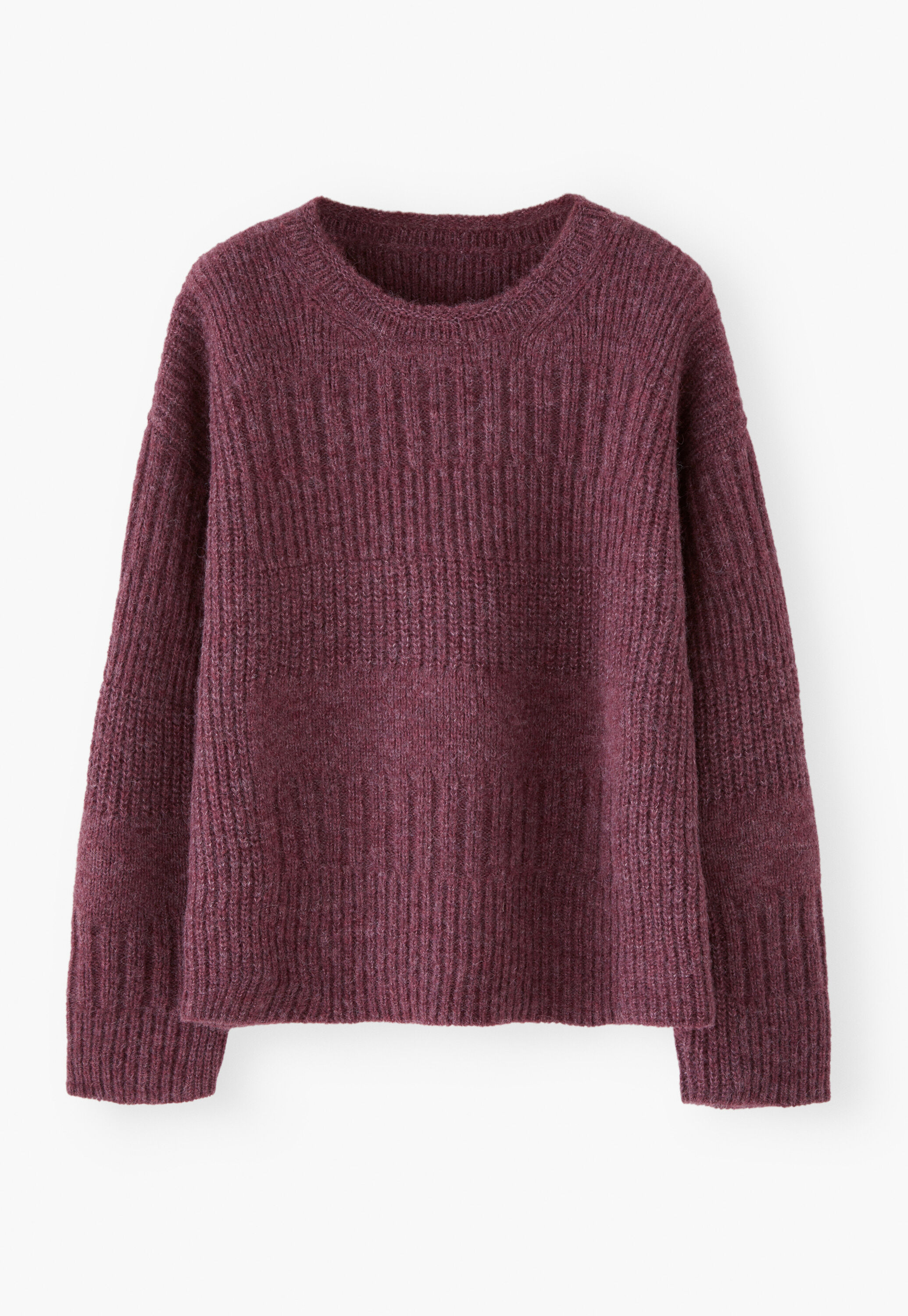 Rib-stitch sweater, Aubergine, large
