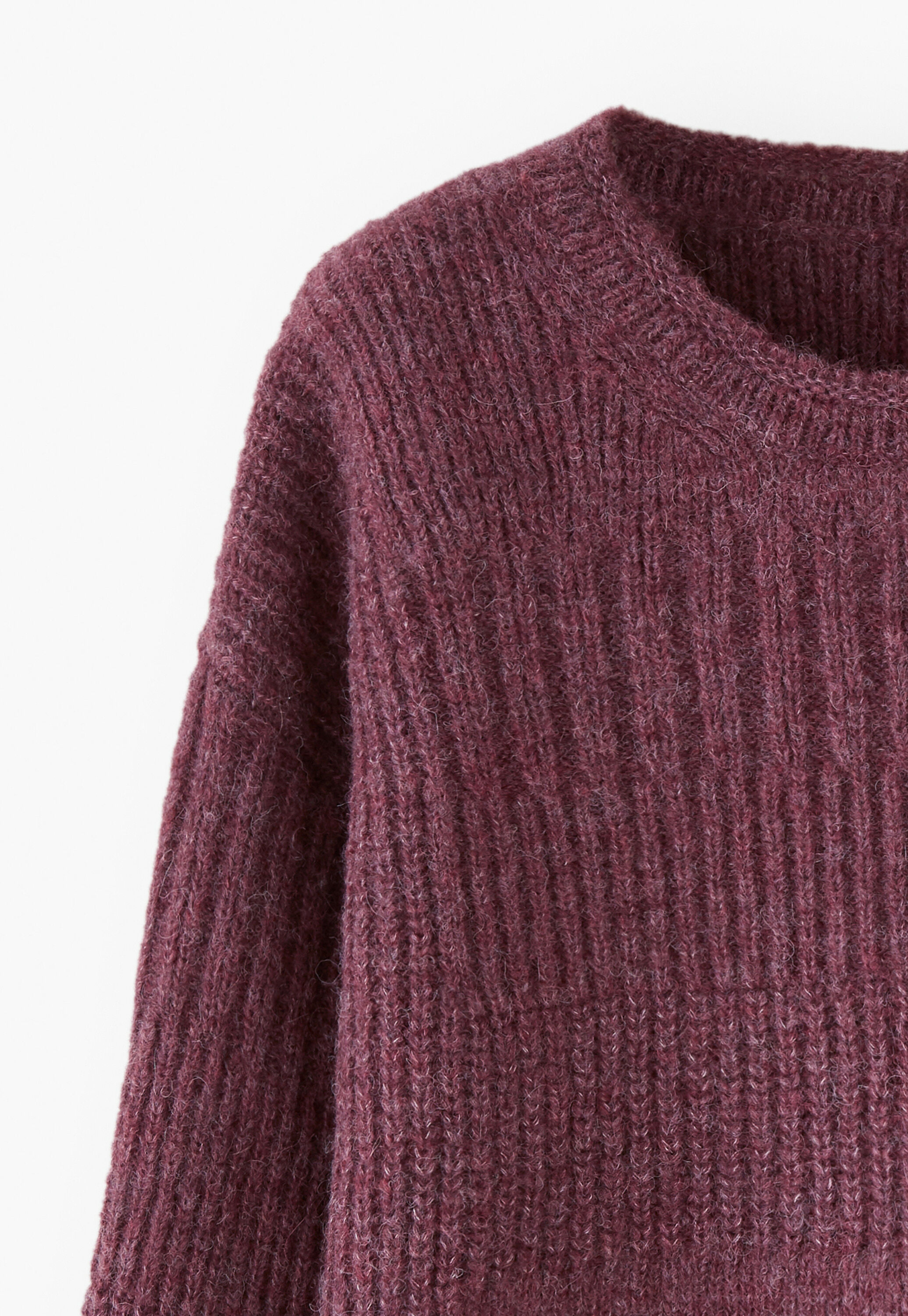 Rib-stitch sweater, Aubergine, large
