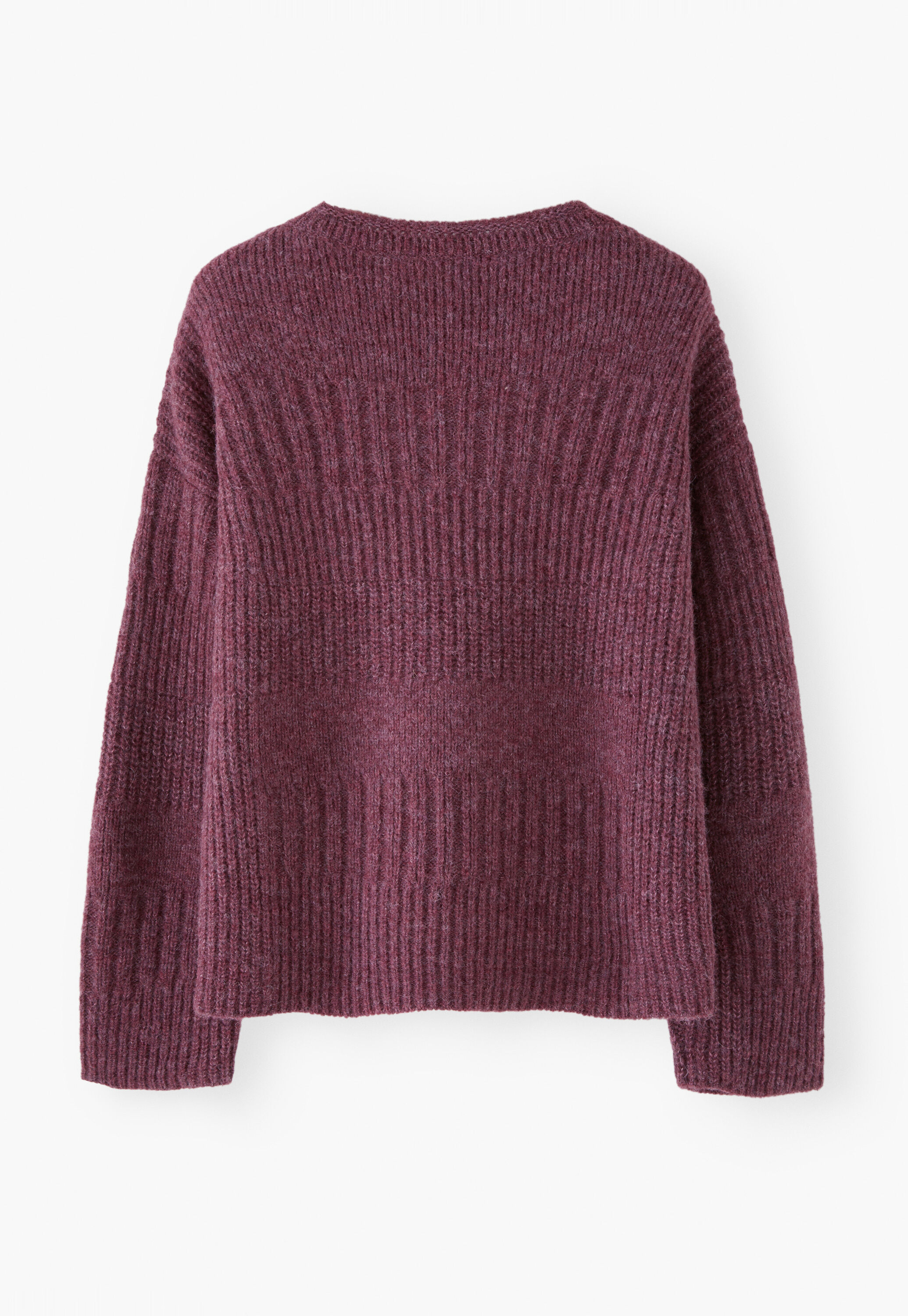 Rib-stitch sweater, Aubergine, large