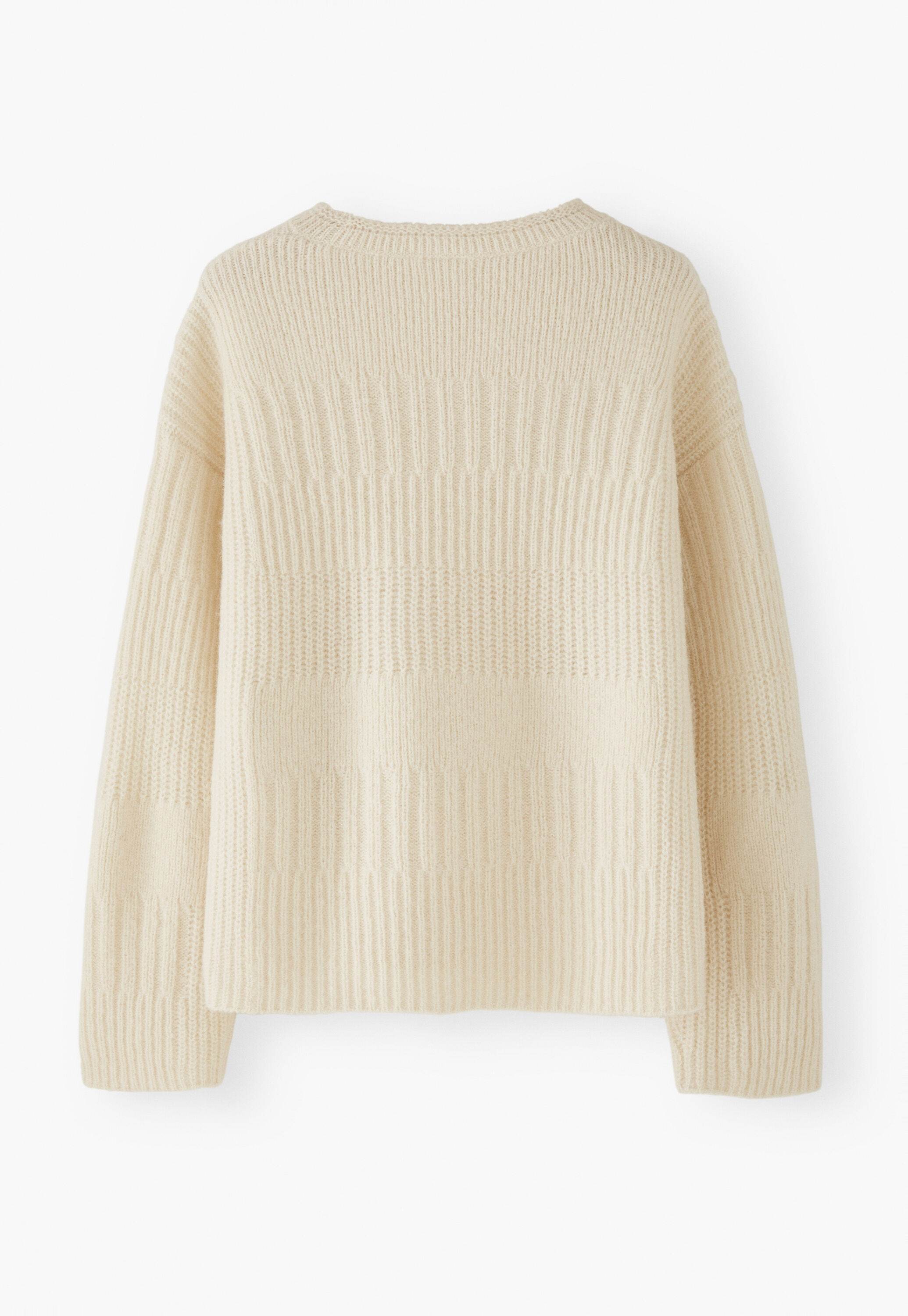Rib-stitch sweater, Ecru, large