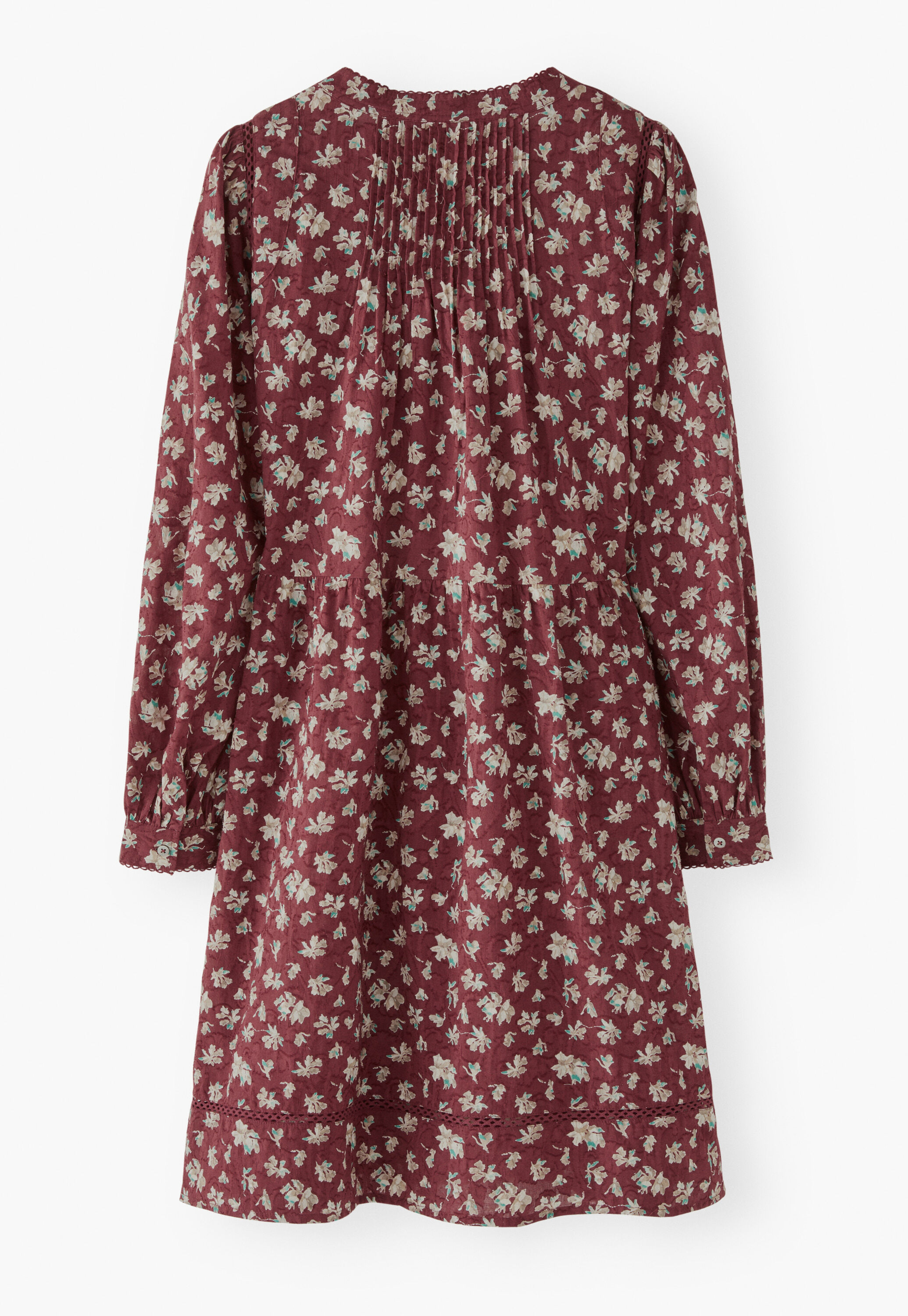 Printed short dress, Wine, large