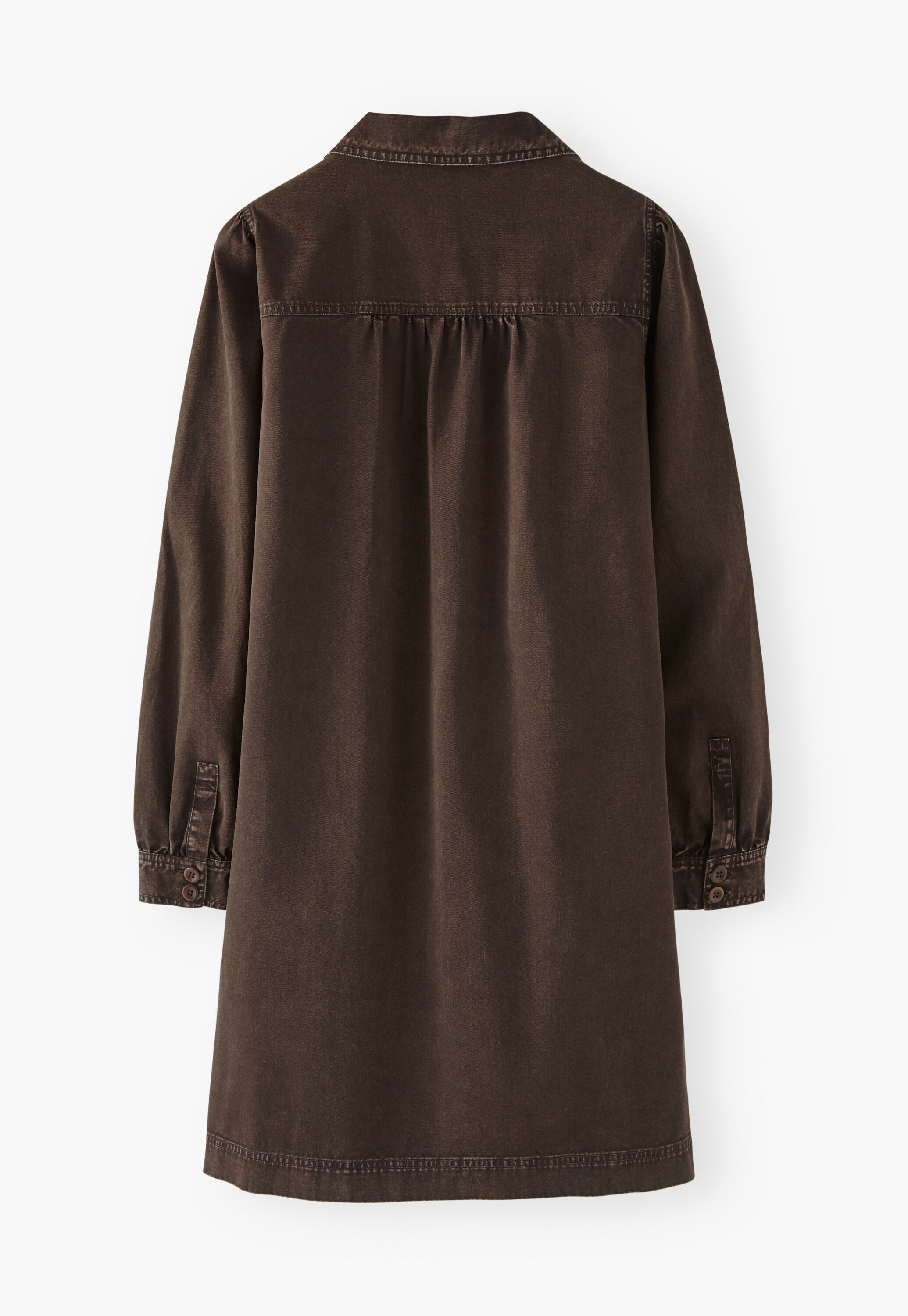Garment-dyed dress, Dark chocolate, large