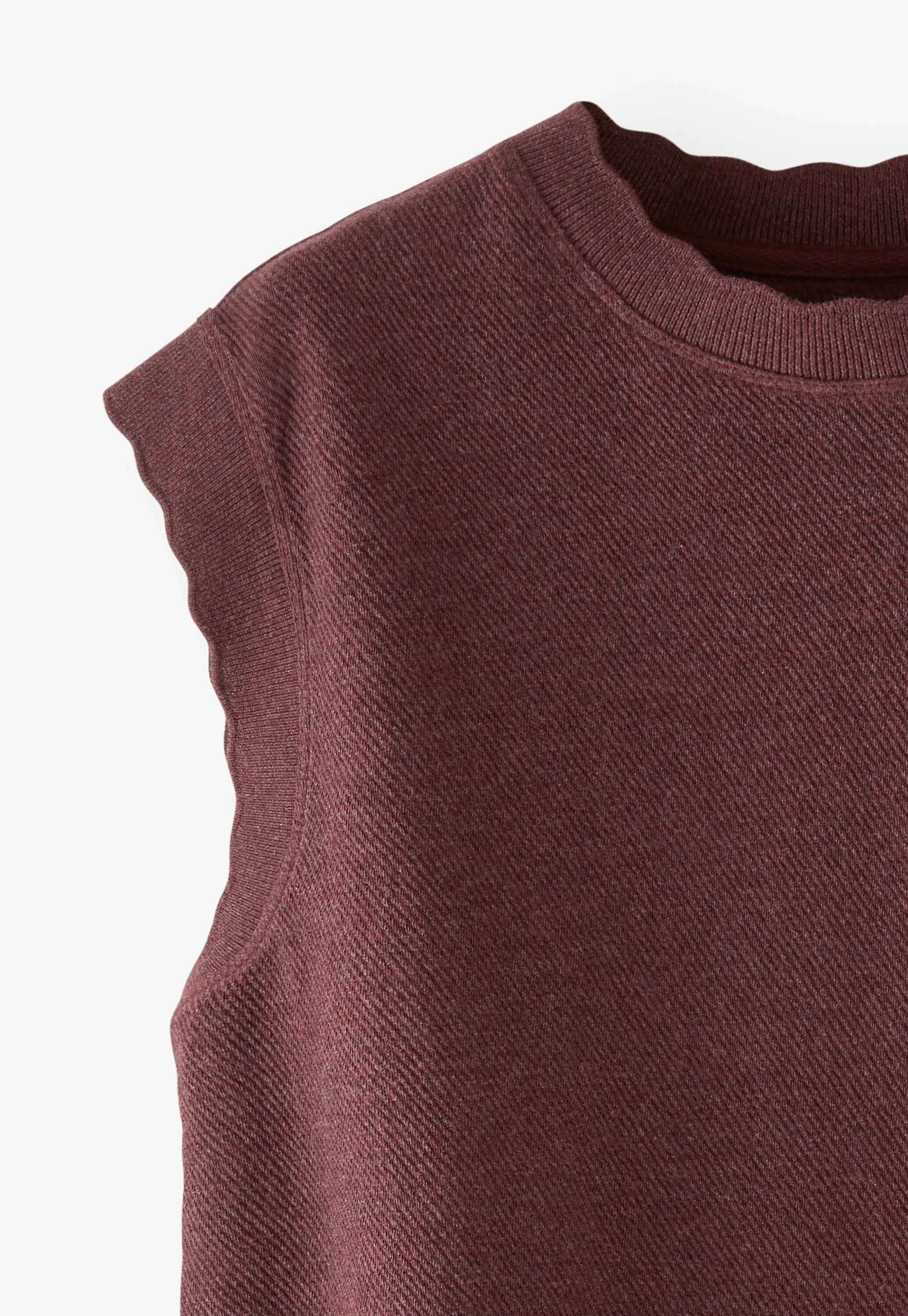 Sleeveless sweatshirt, Wine, large