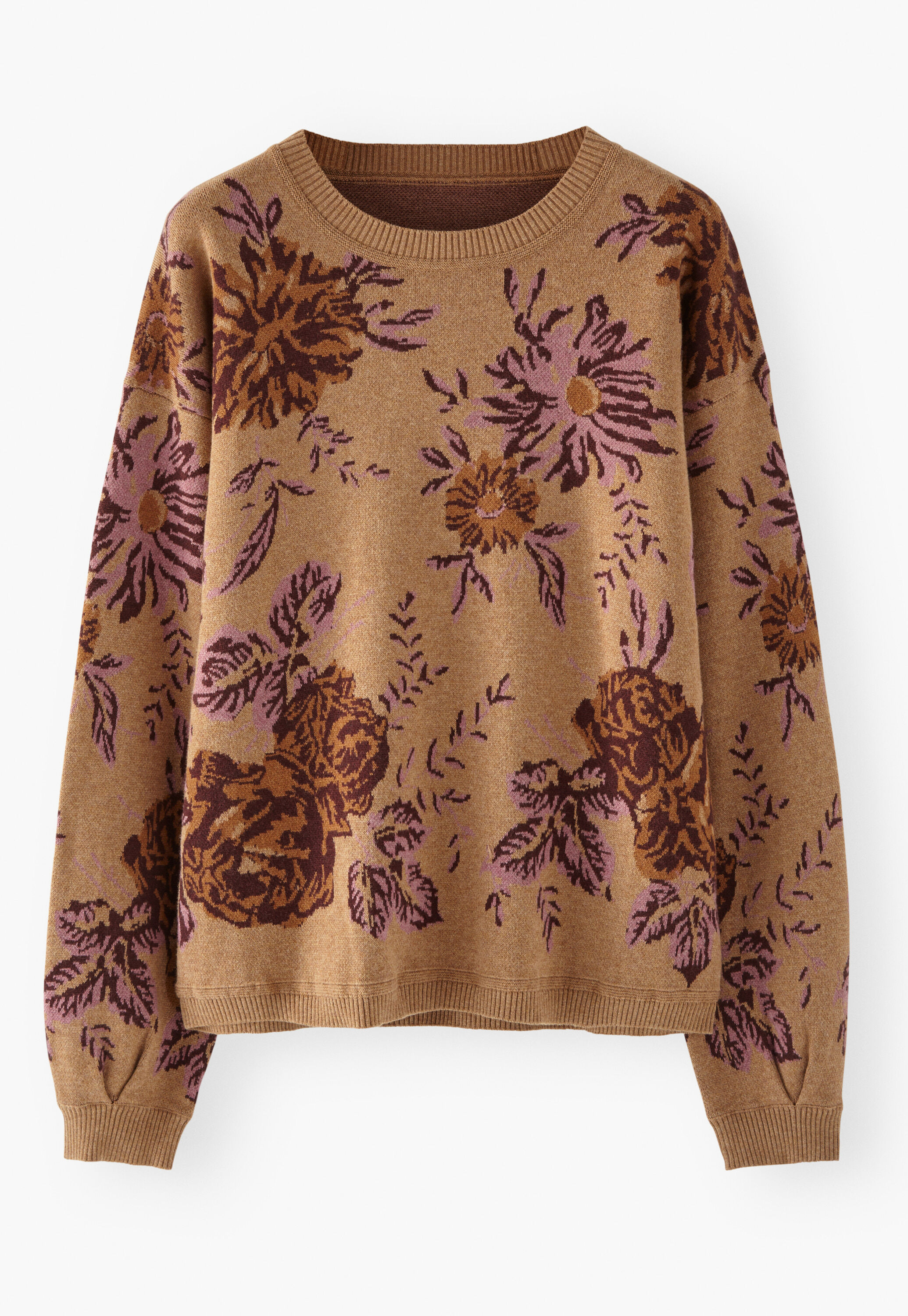 Jacquard sweater, Caramel orchid, large