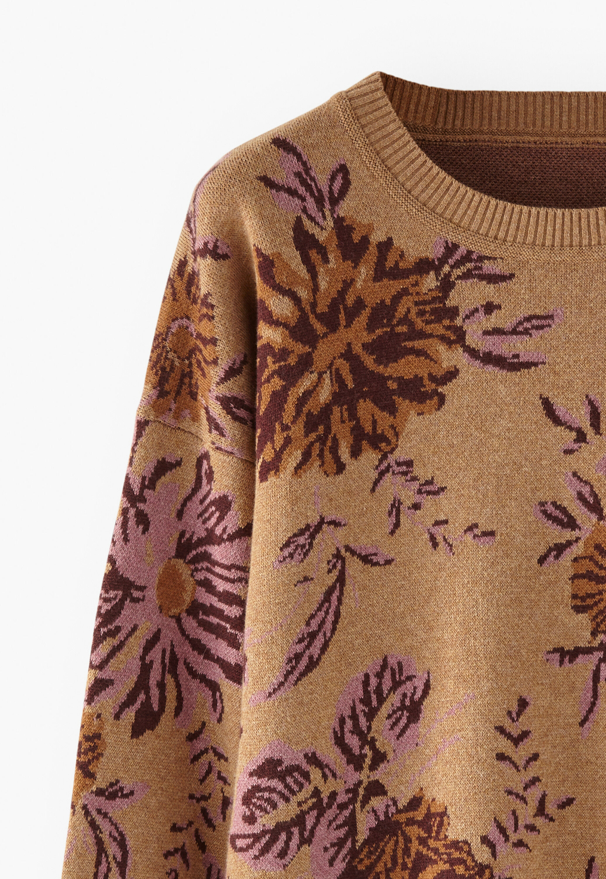 Jacquard sweater, Caramel orchid, large
