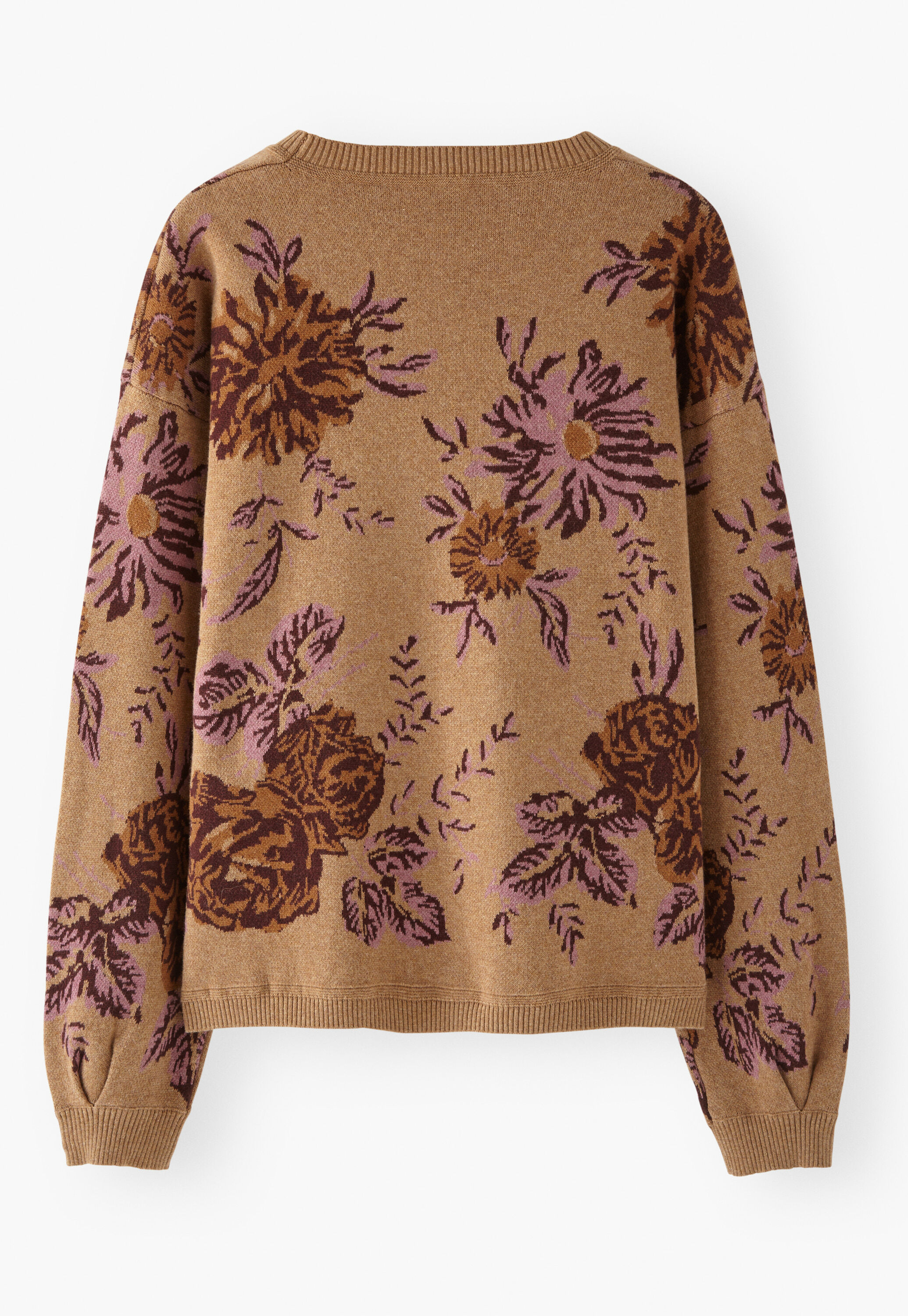 Jacquard sweater, Caramel orchid, large