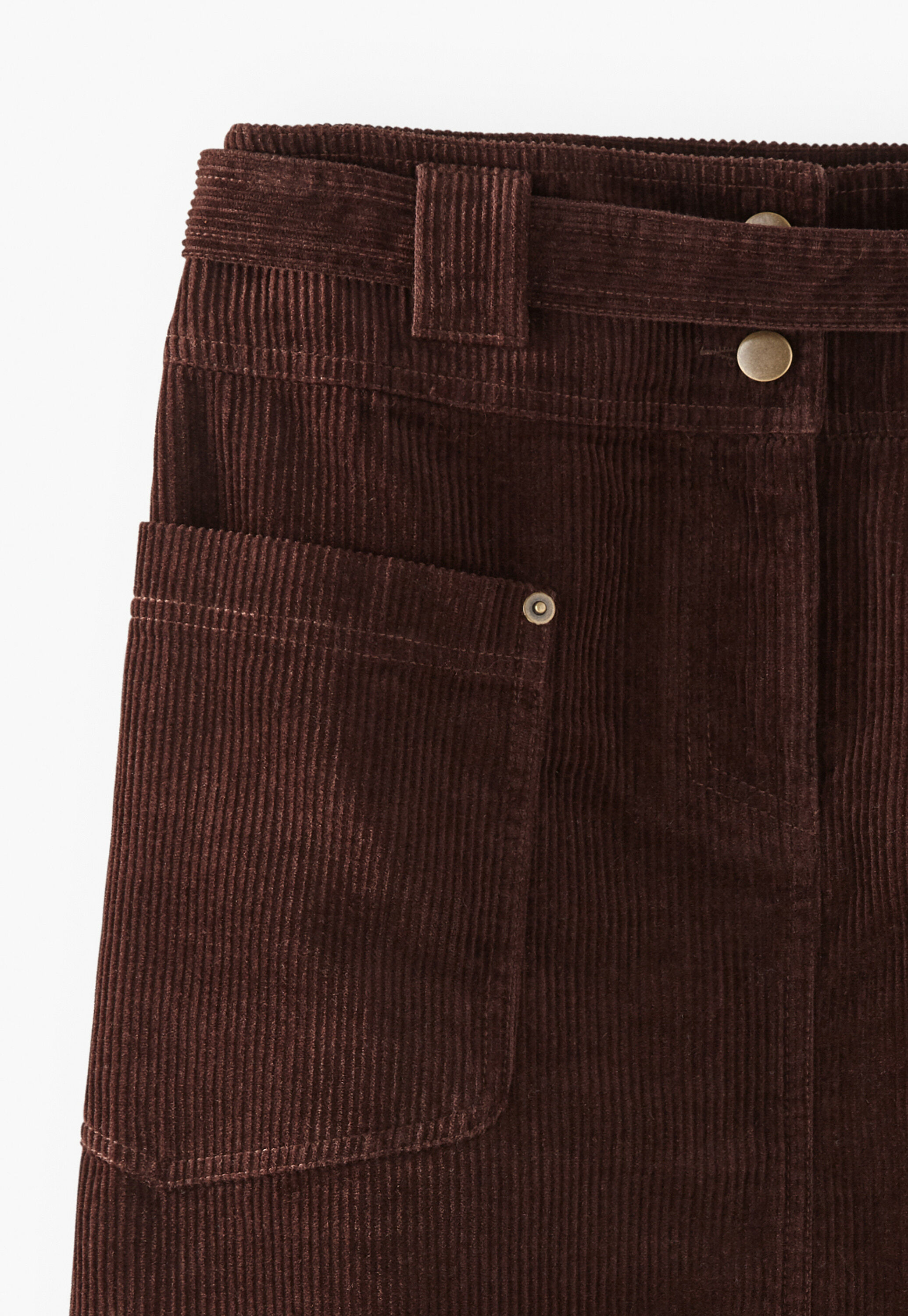 Short cord skirt, Dark chocolate, large